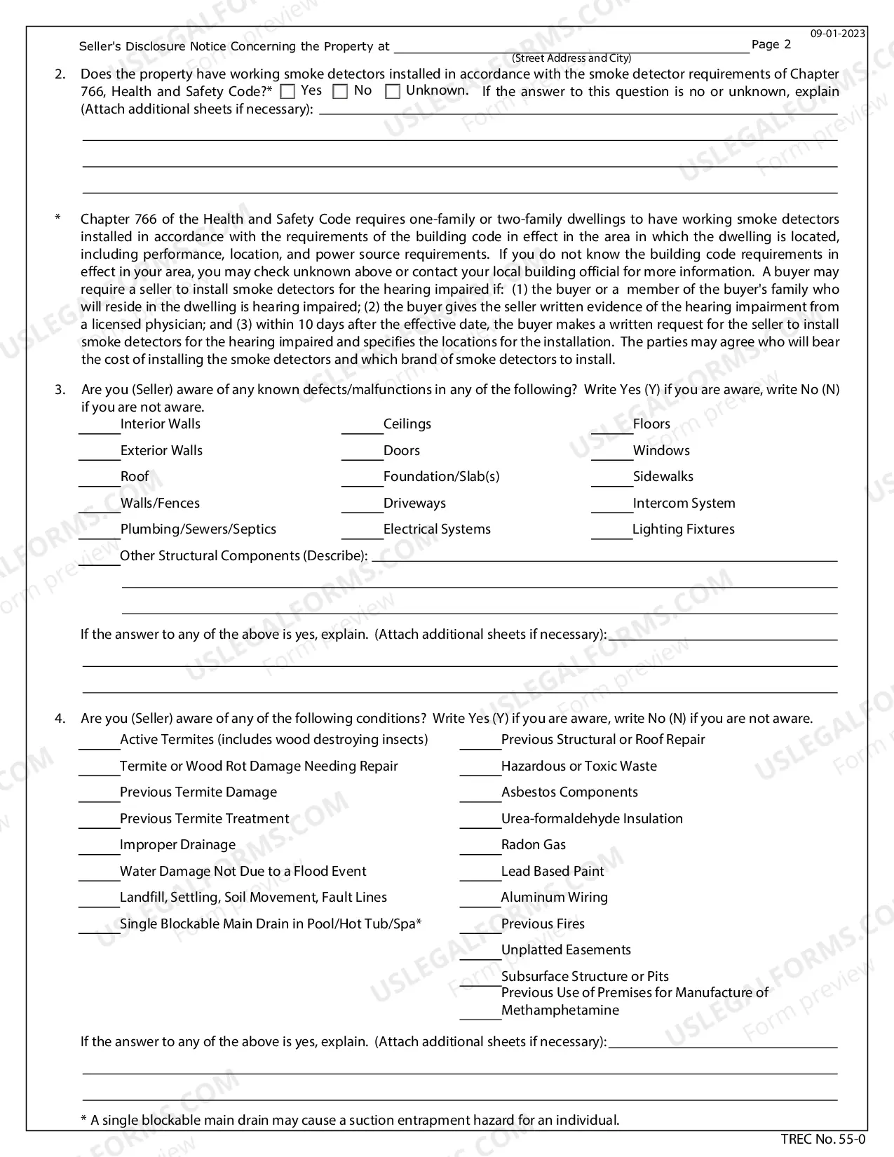 Preview Residential Real Estate Sales Disclosure Statement