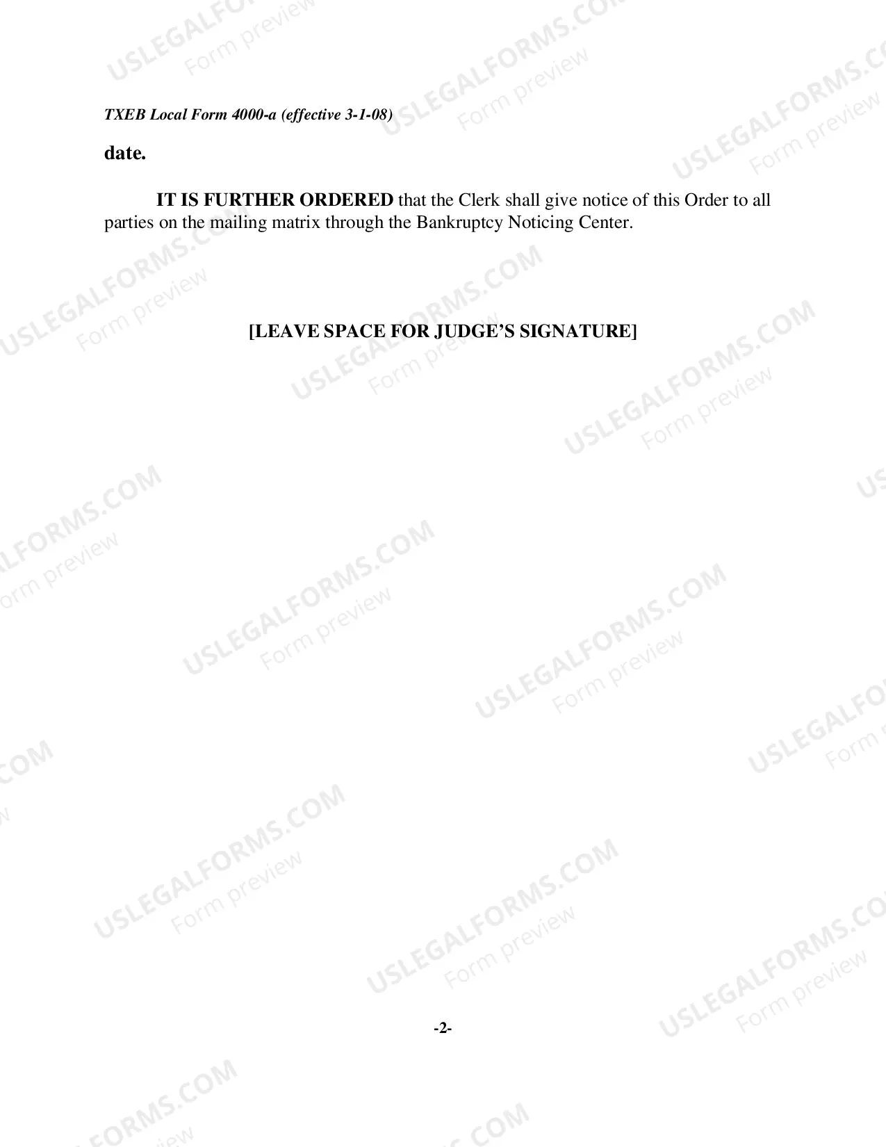 Preview Order Establishing Deadline For Objection To Motion For Continuation of Automatic Stay