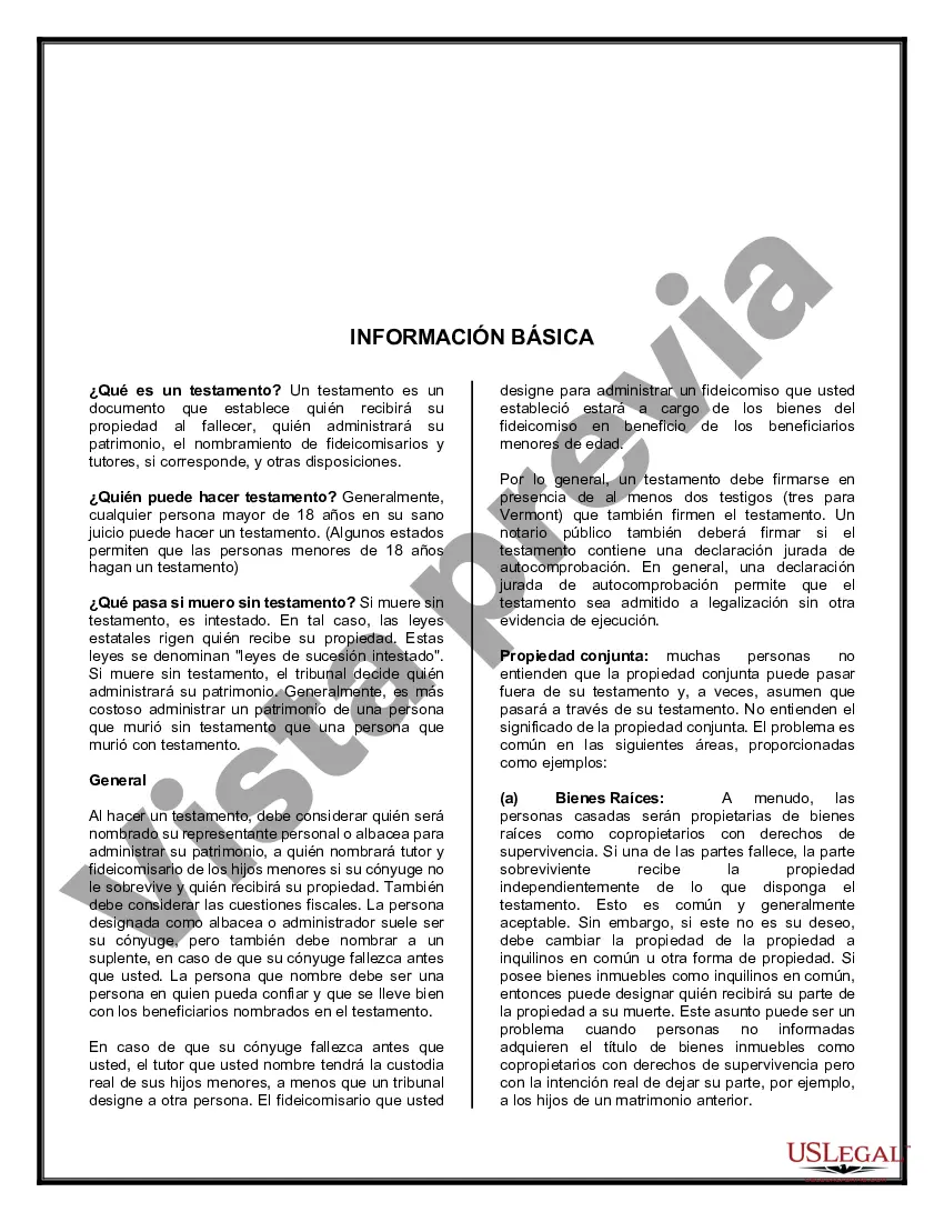 Preview Testamentos mutuos que contienen última voluntad y testamentos para personas solteras que viven juntas sin hijos