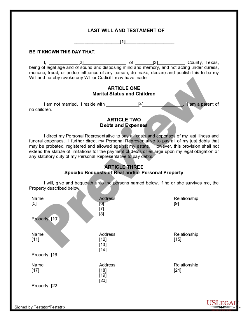 page 5 Mutual Wills Containing Last Will and Testaments for Unmarried Persons Living Together With No Children preview