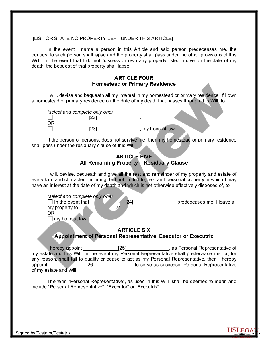 page 6 Mutual Wills Containing Last Will and Testaments for Unmarried Persons Living Together With No Children preview