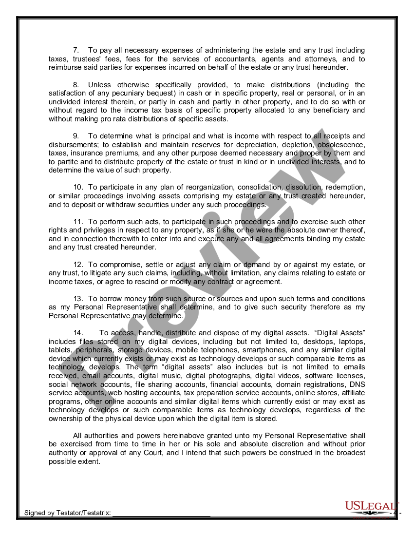 page 8 Mutual Wills Containing Last Will and Testaments for Unmarried Persons Living Together With No Children preview