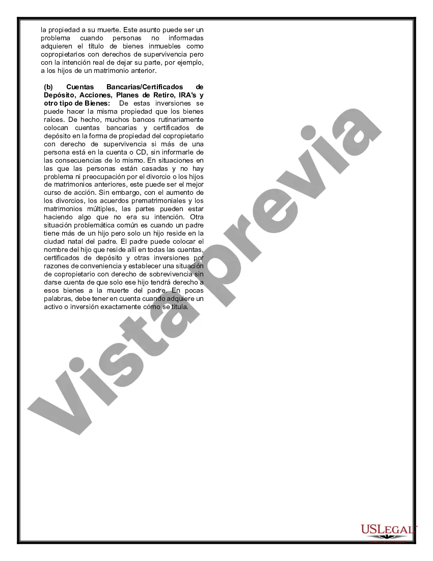 Preview Paquete de Testamentos Mutuos de Últimas Voluntades y Testamentos para Personas Solteras que Conviven con Hijos Mayores de Edad