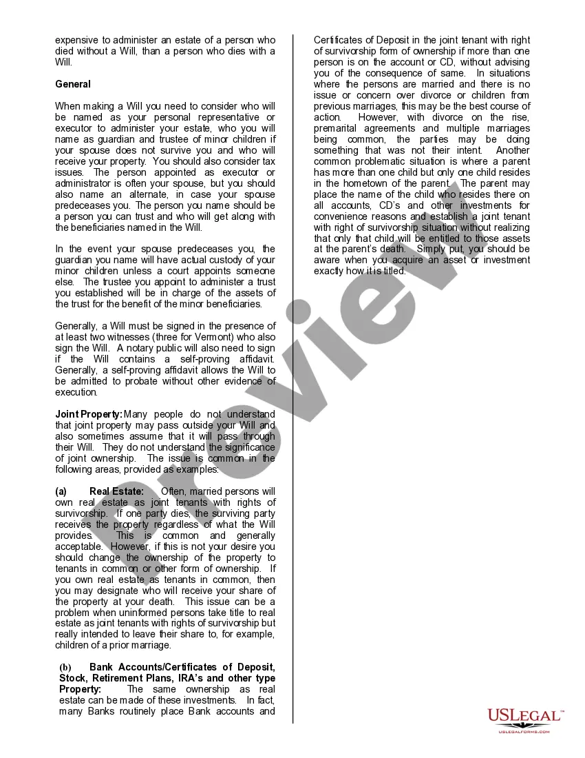 Preview Mutual Wills Package of Last Wills and Testaments for Man and Woman Living Together Not Married With Adult Children