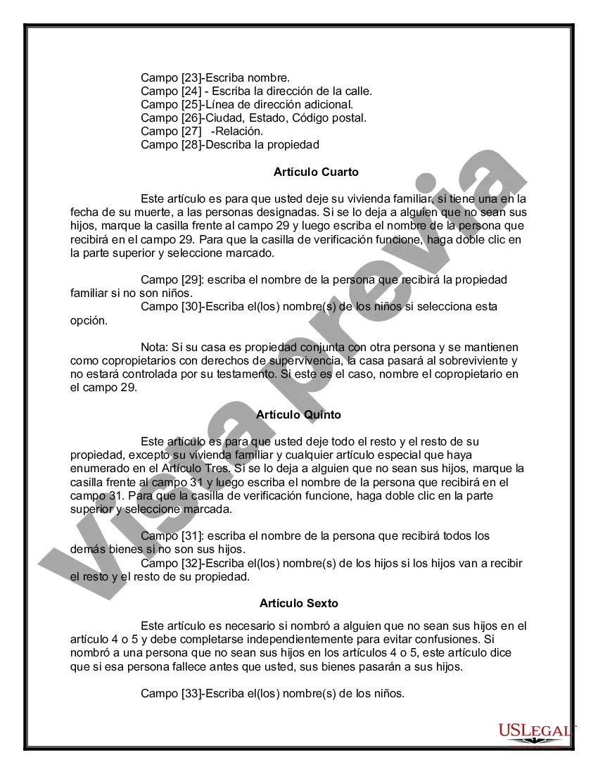 Preview Testamentos Mutuos o Últimas Voluntades y Testamentos para Personas Solteras que Conviven con Hijos Menores