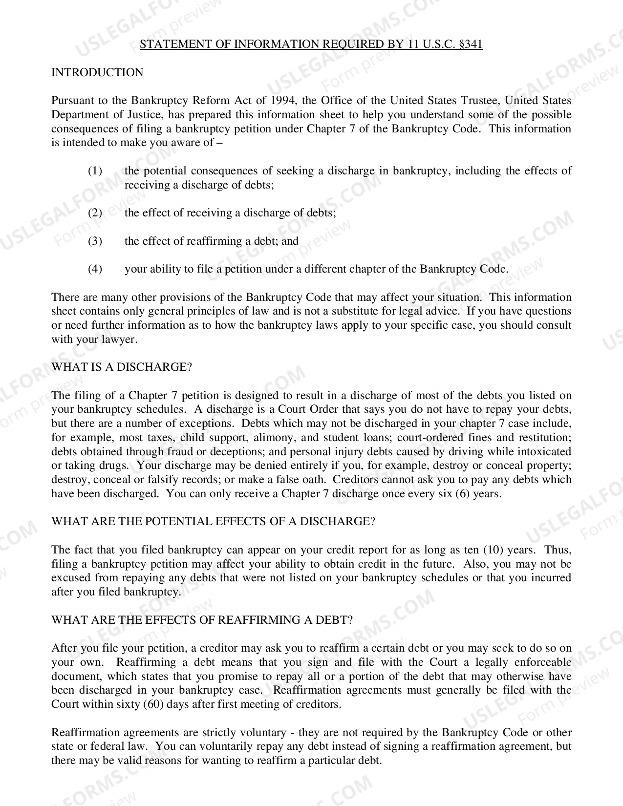 Preview Chapter 7 Debtors Duties and Responsibilities