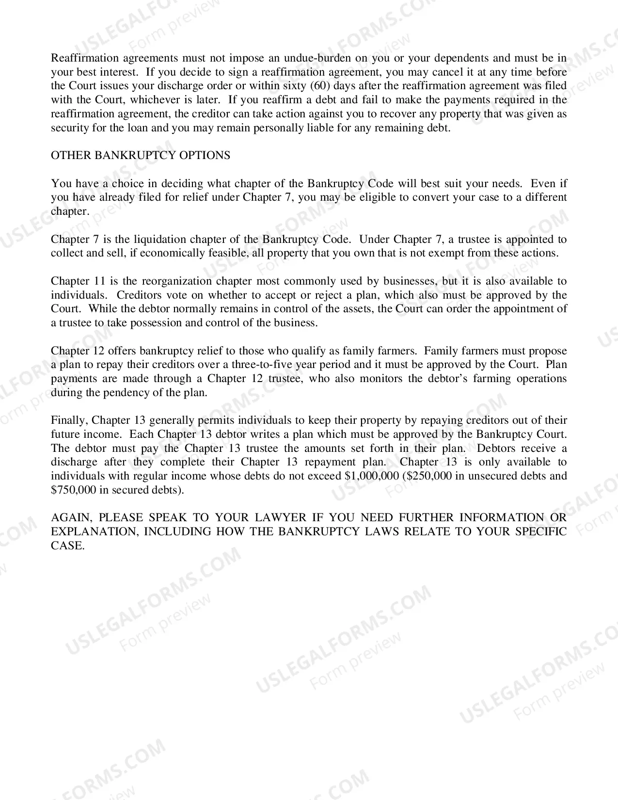 Preview Chapter 7 Debtors Duties and Responsibilities