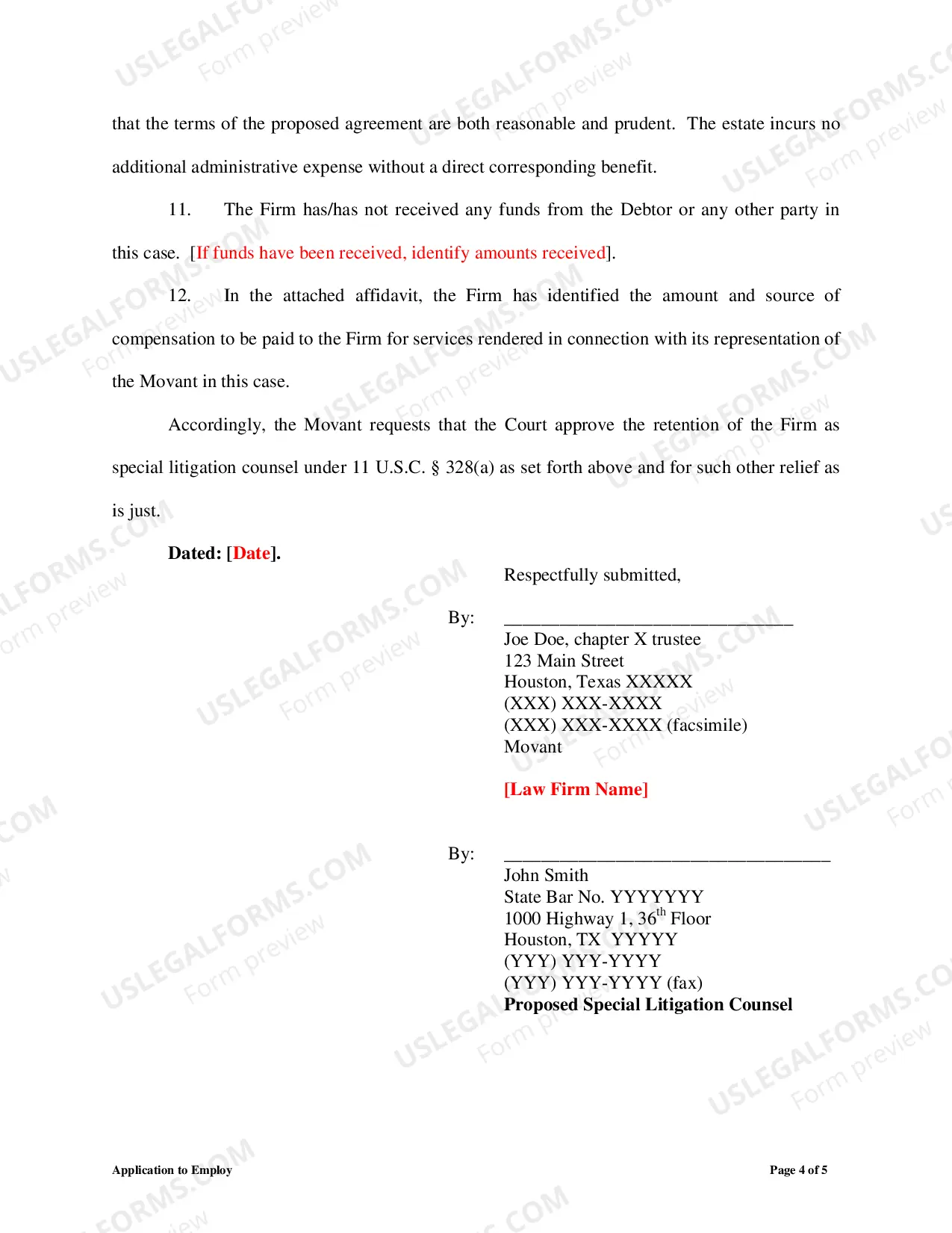 Preview Application to Employ