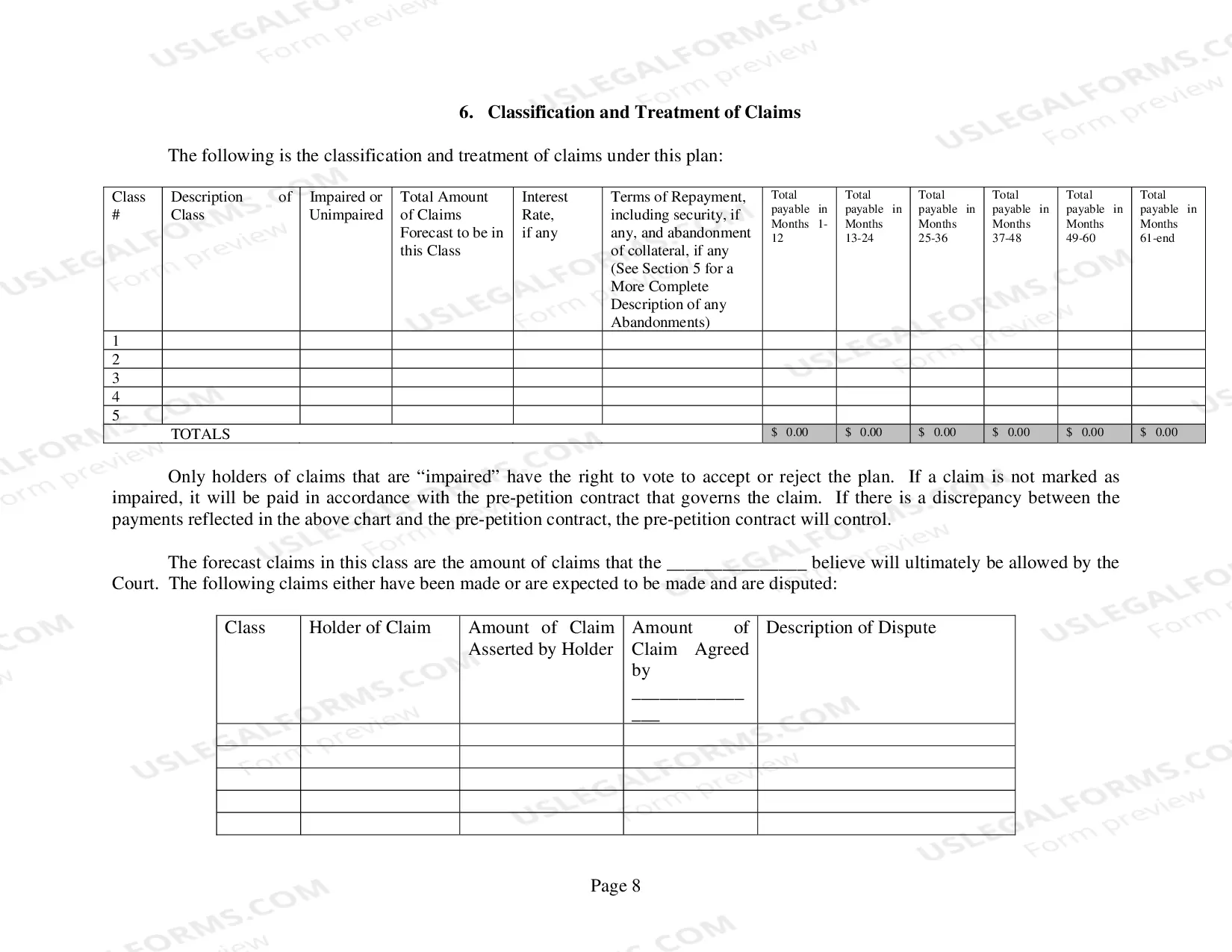 Preview Model Individual Chapter 11 Plan (modified 03/18/2016)