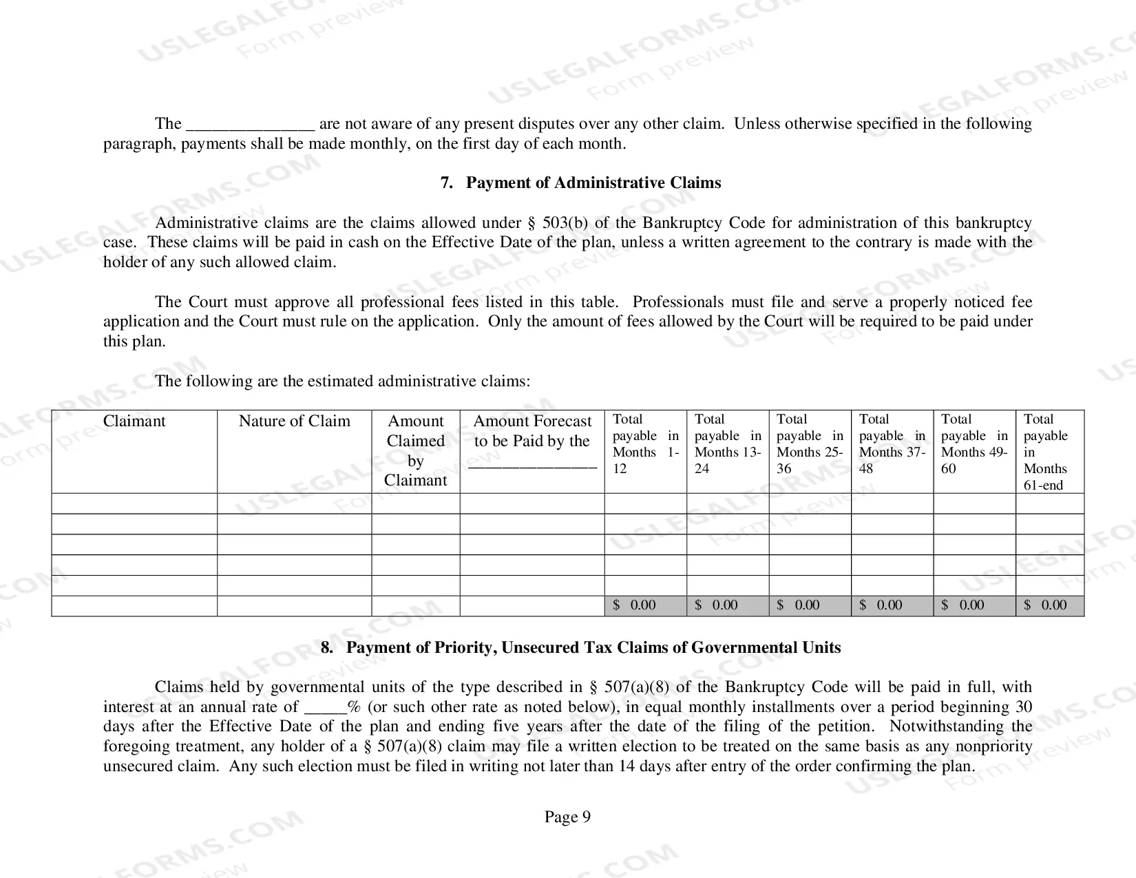 Preview Model Individual Chapter 11 Plan (modified 03/18/2016)