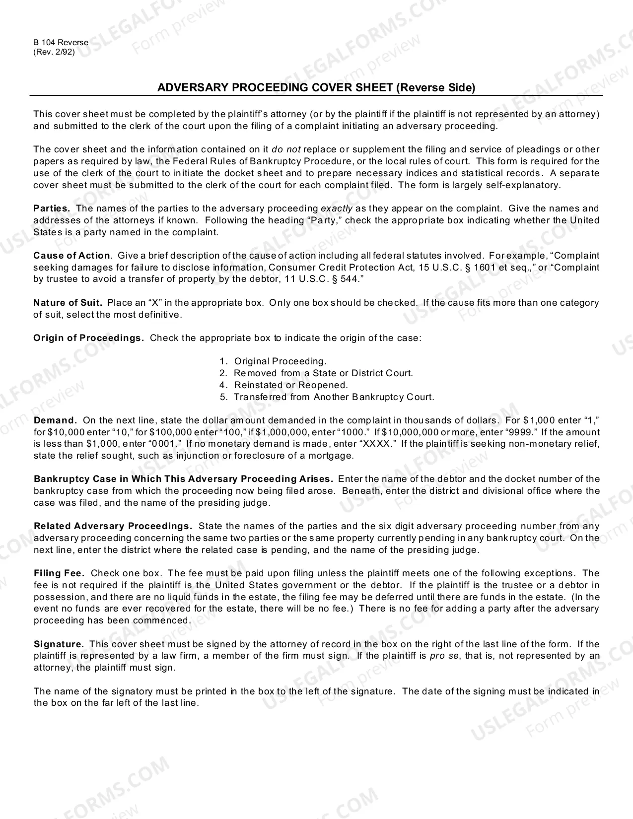 Preview Adversary Coversheet