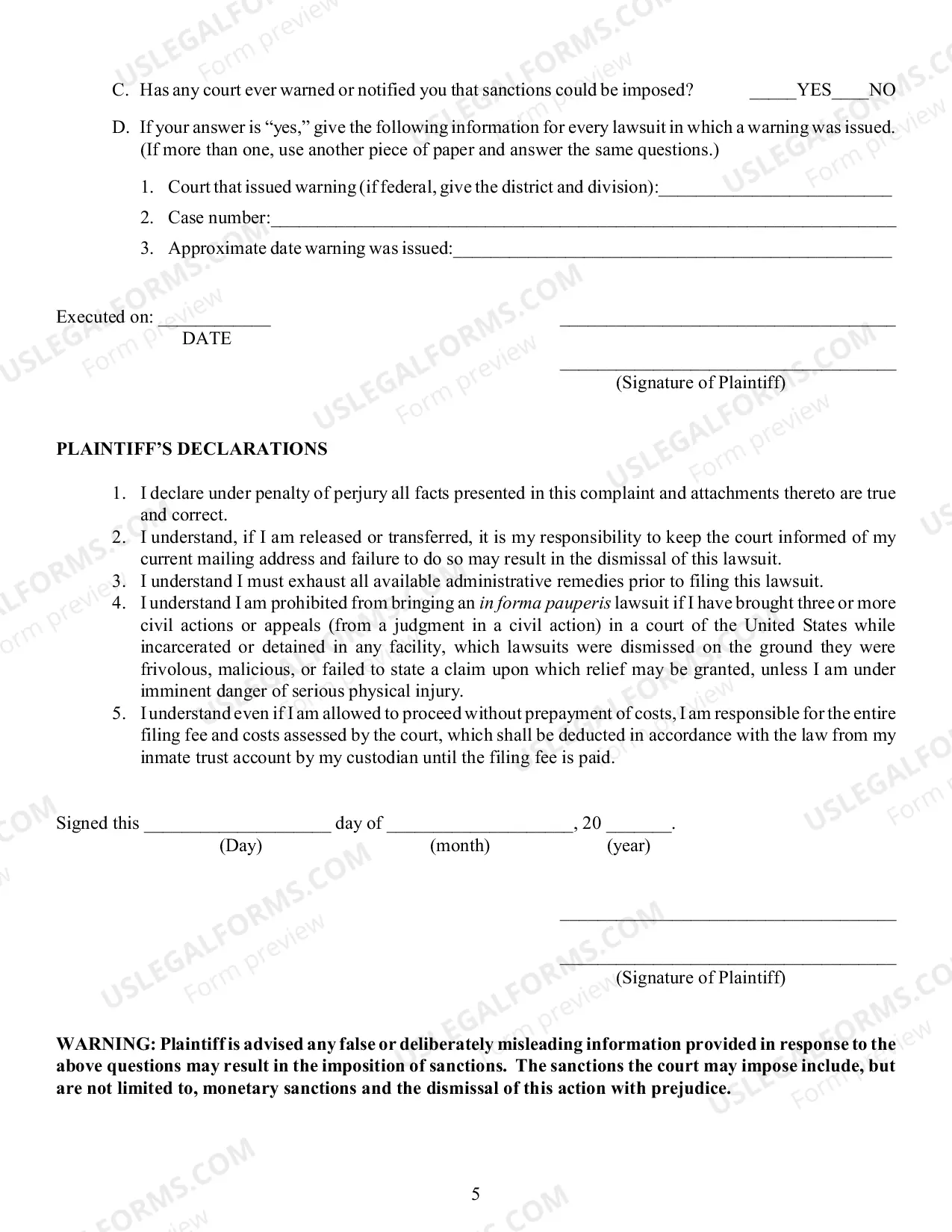 Preview Complaint Under 42 U.S.C. 1983 Prisoner Civil Rights