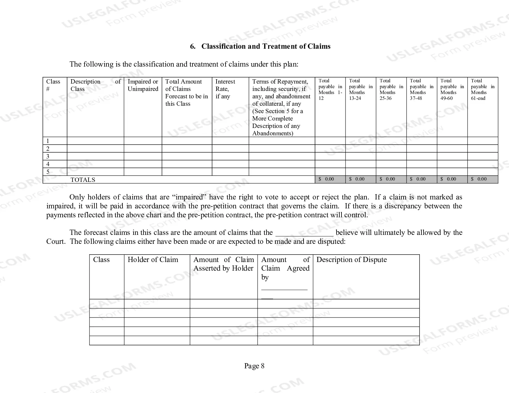 Preview Model Individual Chapter 11 Plan