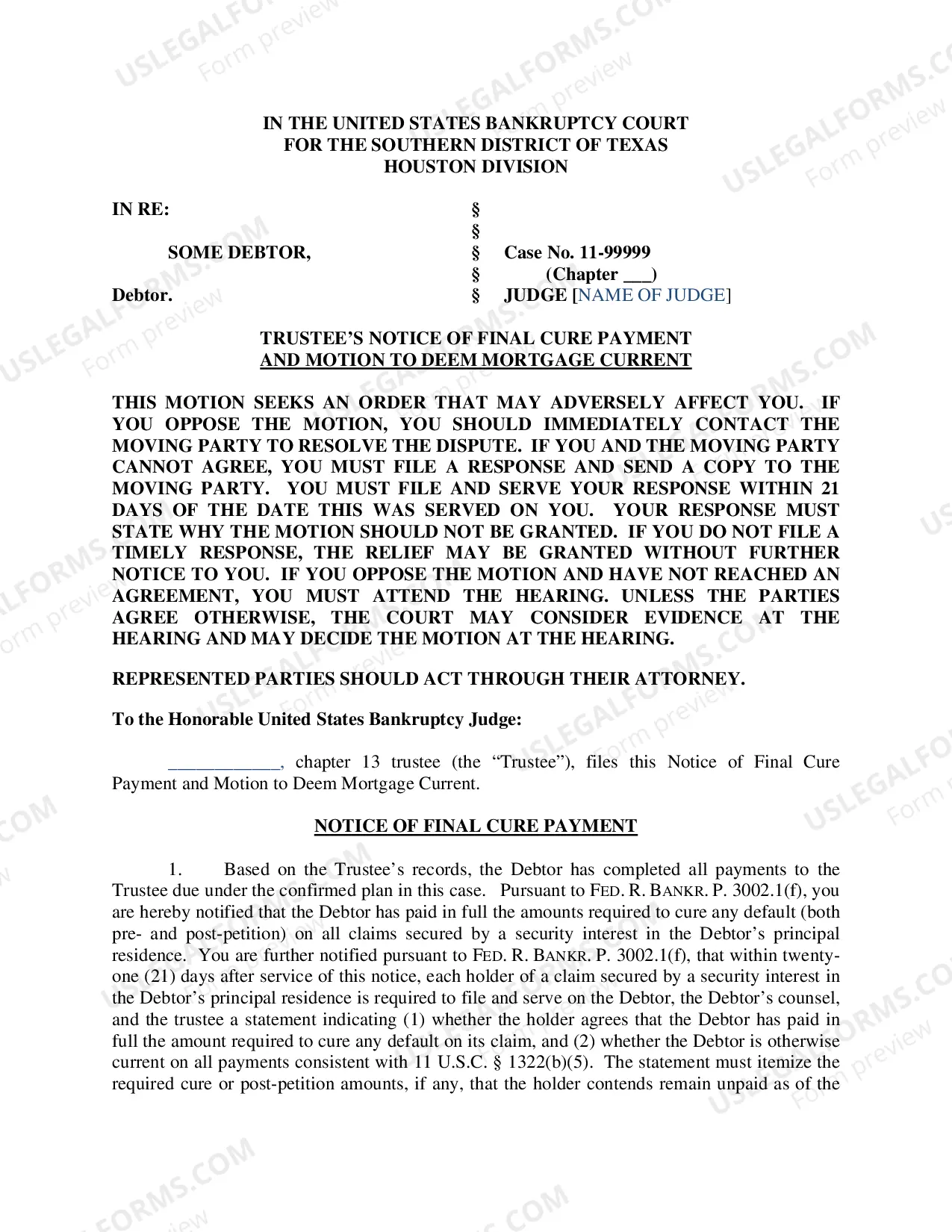 Preview Chapter 13 Trustee Procedures for Payment of Home Mortgages