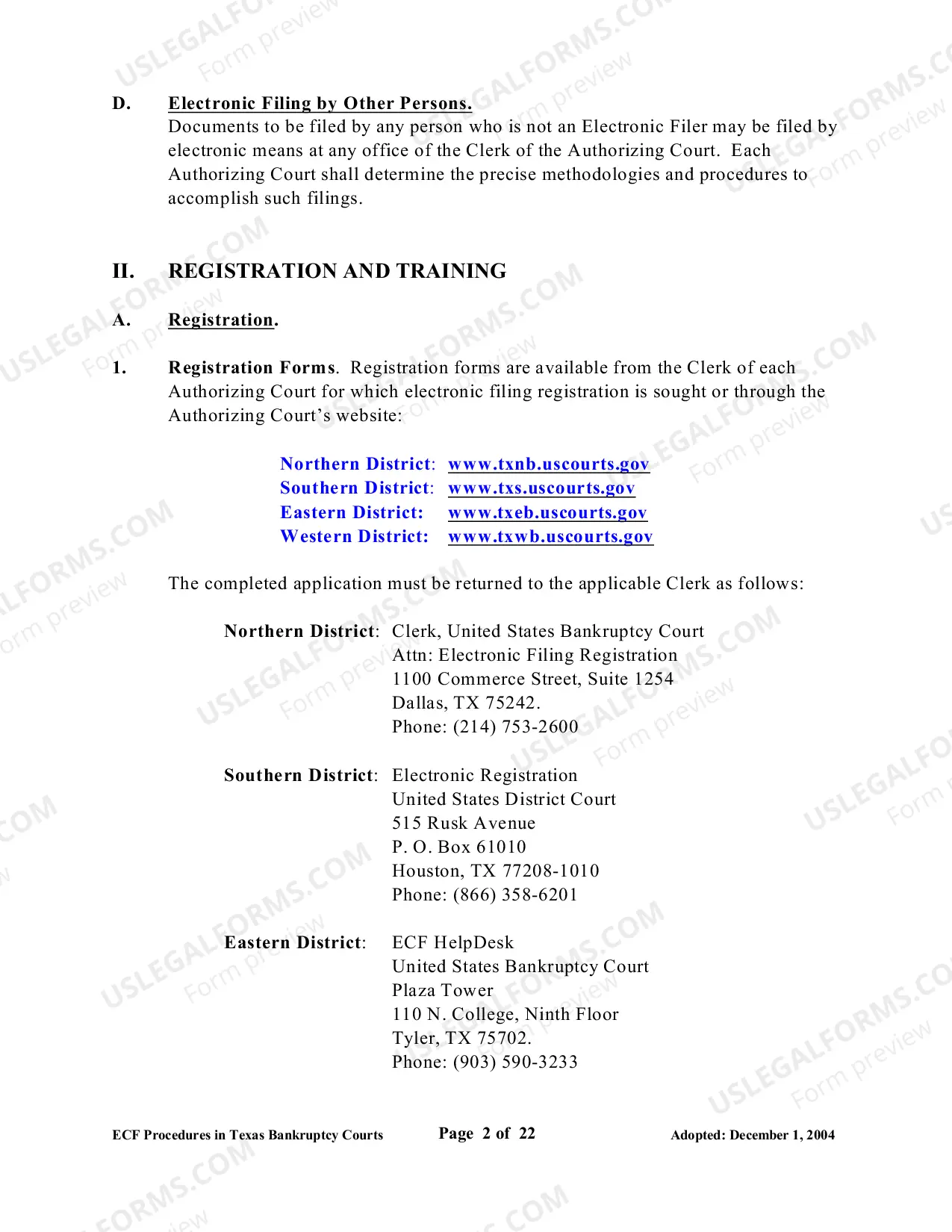 Preview Administrative Procedures for the Filing, Signing, and Verifying of Documents by Electronic Means in Texas Bankruptcy Courts