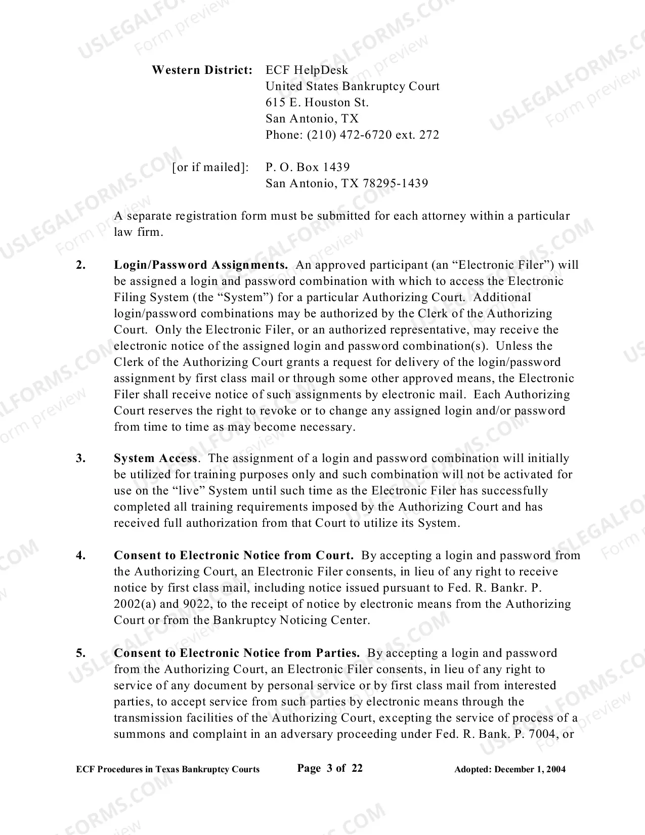 Preview Administrative Procedures for the Filing, Signing, and Verifying of Documents by Electronic Means in Texas Bankruptcy Courts