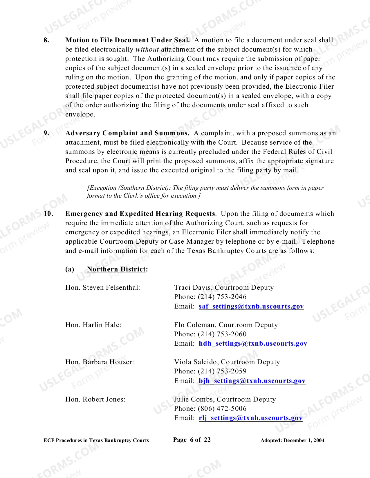 Preview Administrative Procedures for the Filing, Signing, and Verifying of Documents by Electronic Means in Texas Bankruptcy Courts