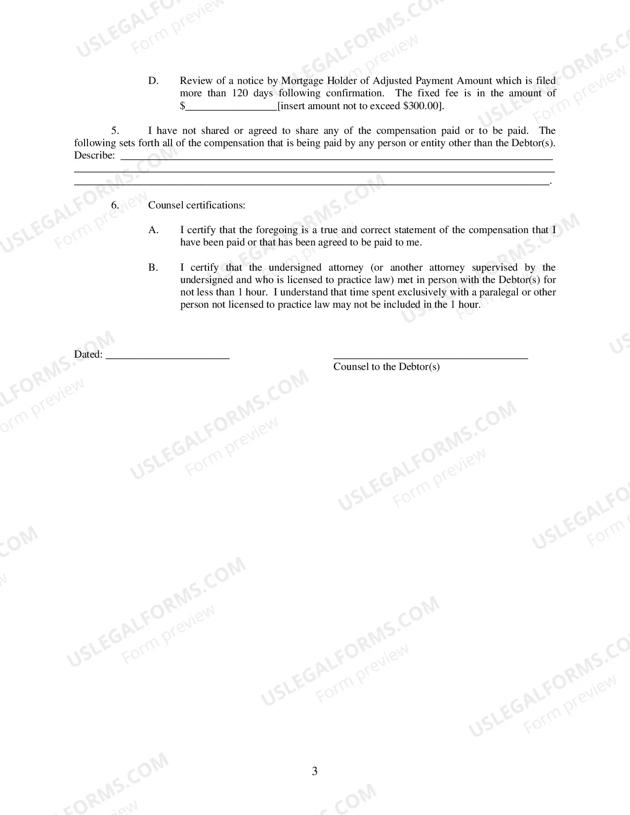 Preview Application for Approval of Fixed Fee in Chapter 13 Non Standard Cases