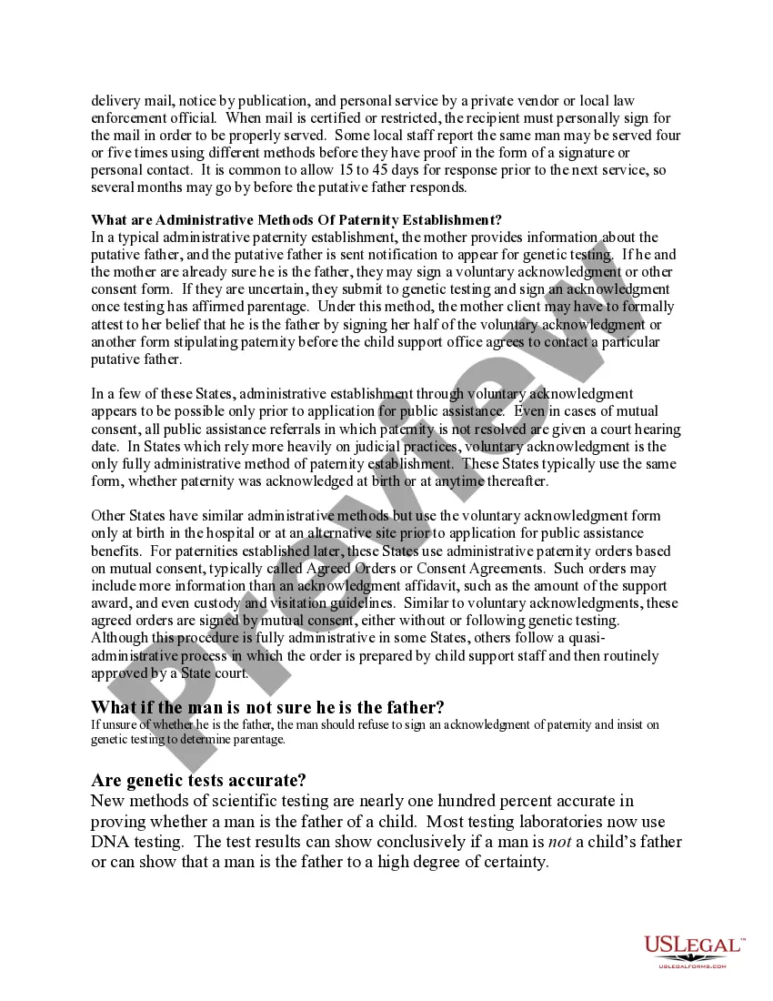 Preview Paternity Law and Procedure Handbook