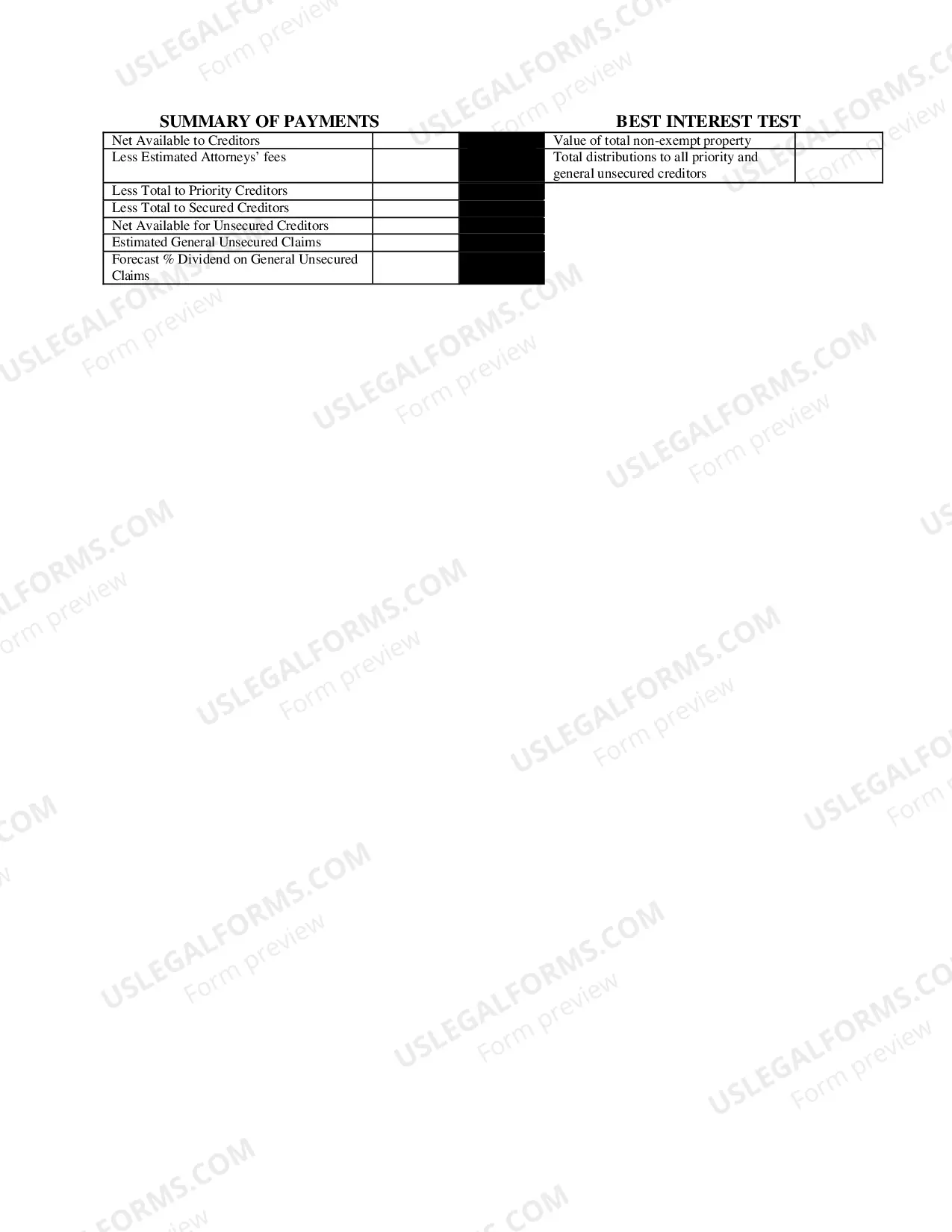 Preview Plan Summary and Statistical Cover Sheet