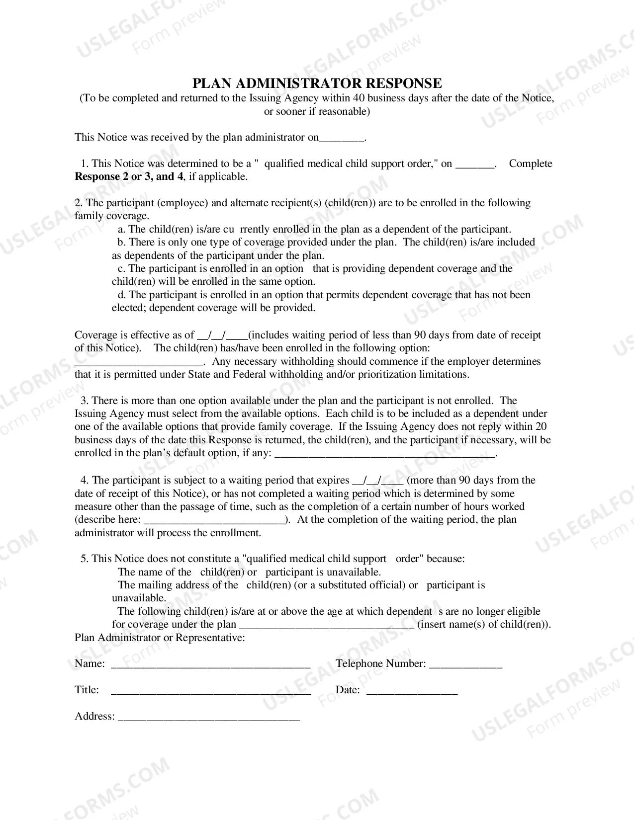 Preview Notice to Withhold For Health Care Coverage