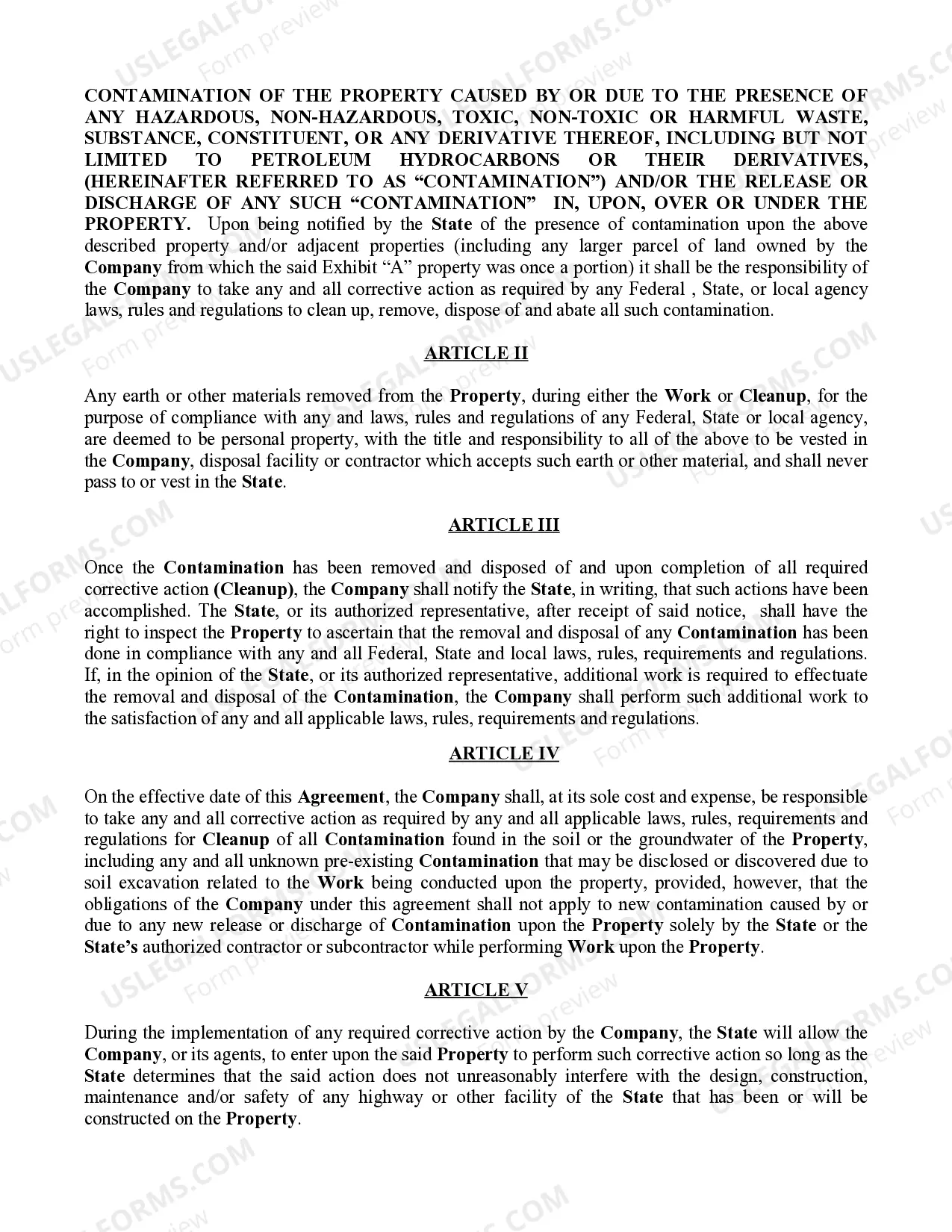 Preview Indemnity Agreement