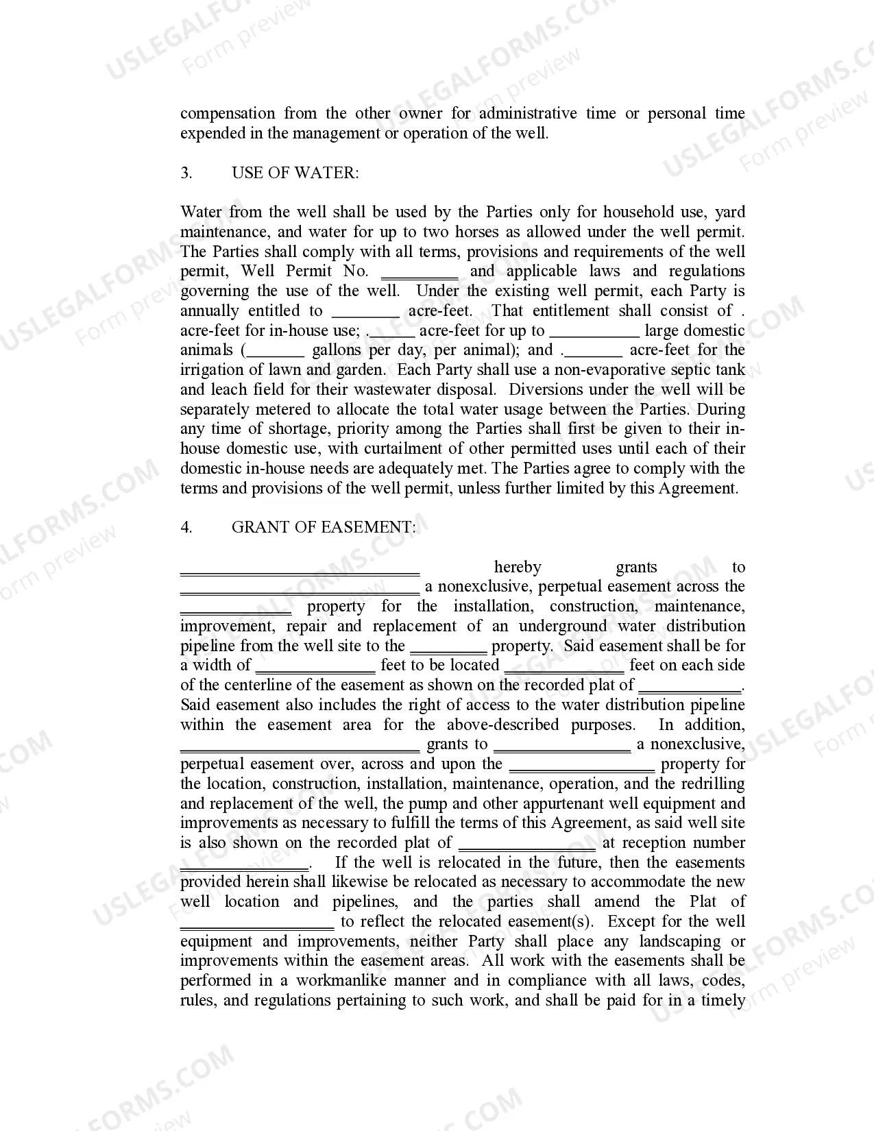 Preview Joint Use Well Agreement