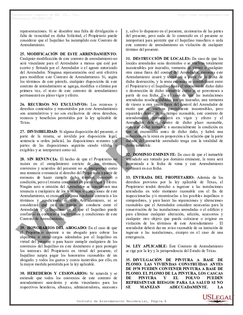 Preview Arrendamiento residencial o contrato de alquiler de mes a mes