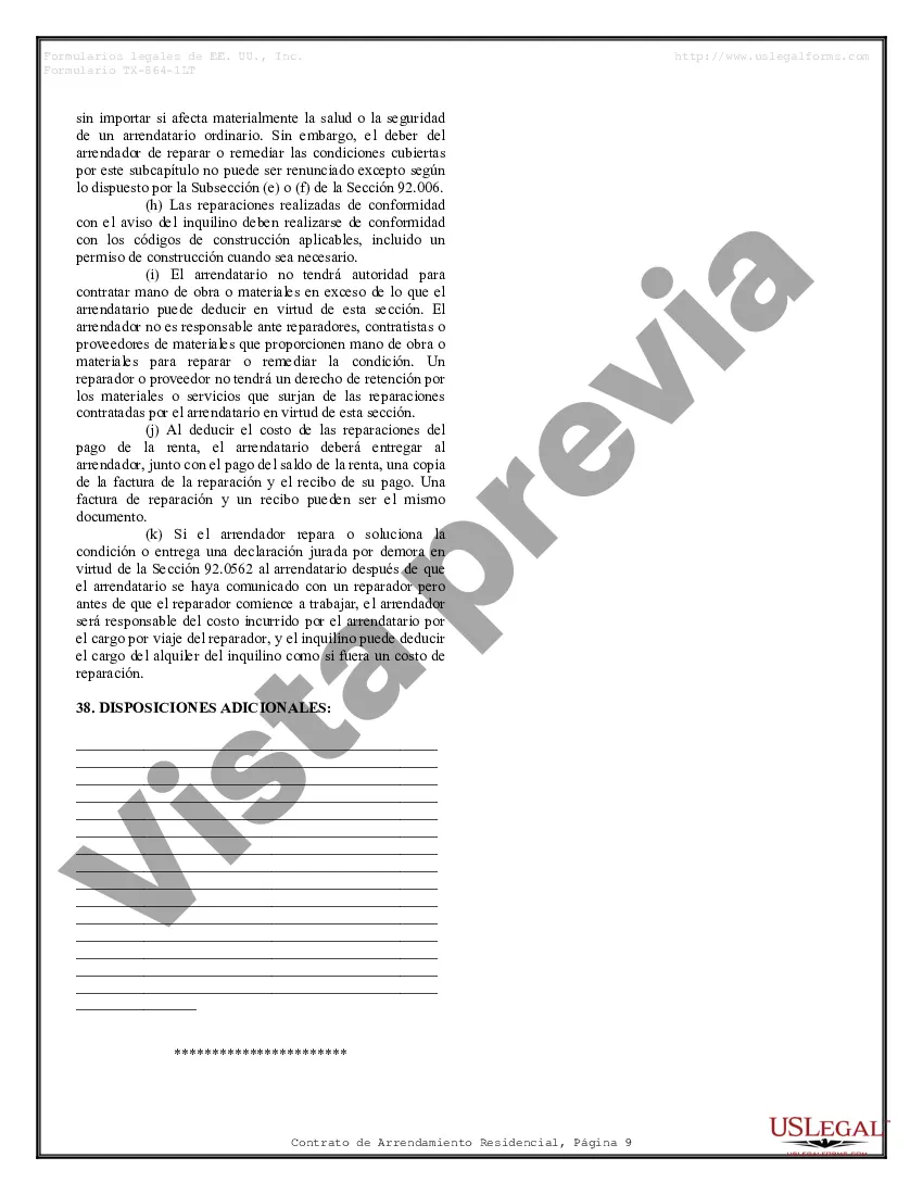 Preview Arrendamiento residencial o contrato de alquiler de mes a mes