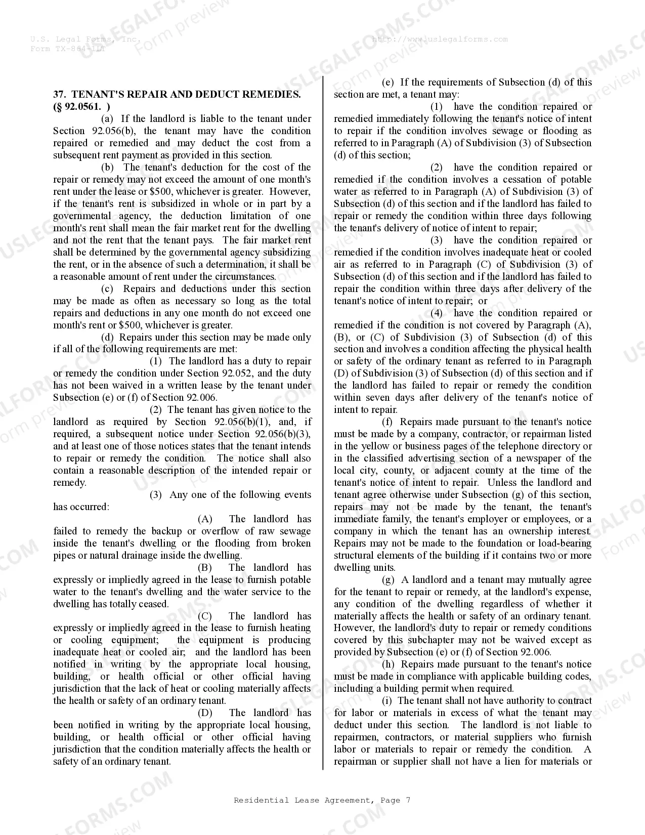 Preview Residential Lease or Rental Agreement for Month to Month