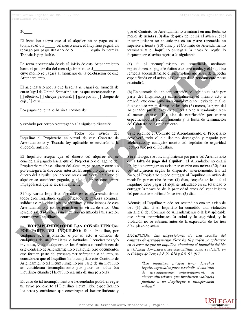 Preview Contrato de arrendamiento de alquiler residencial