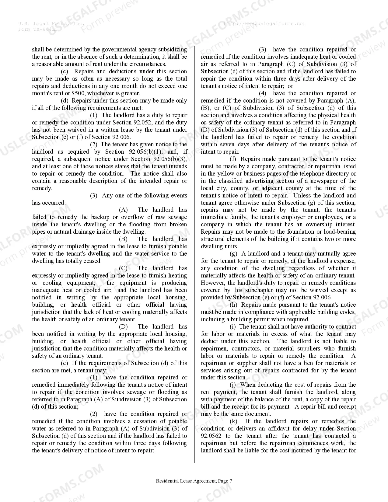 Preview Residential Rental Lease Agreement