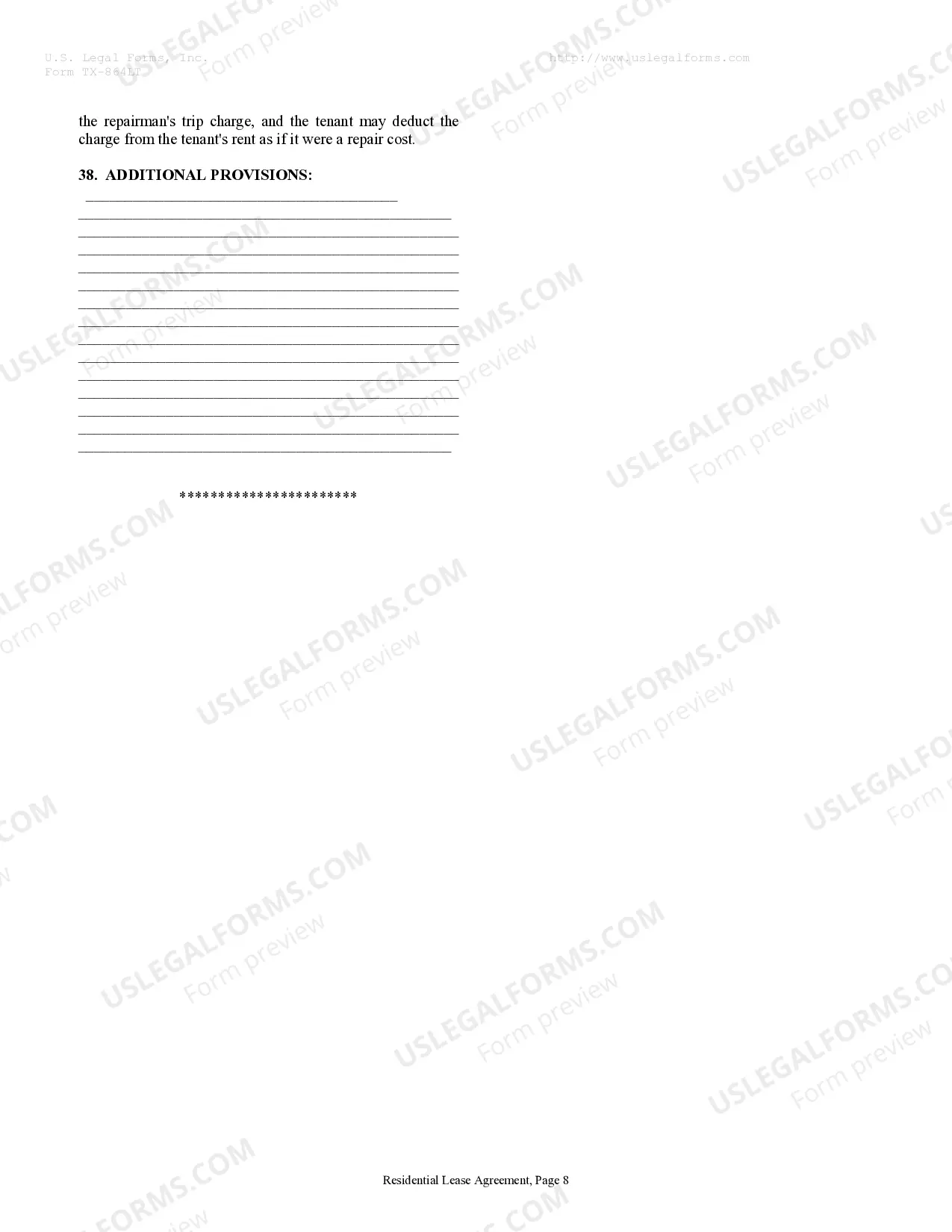 Preview Residential Rental Lease Agreement