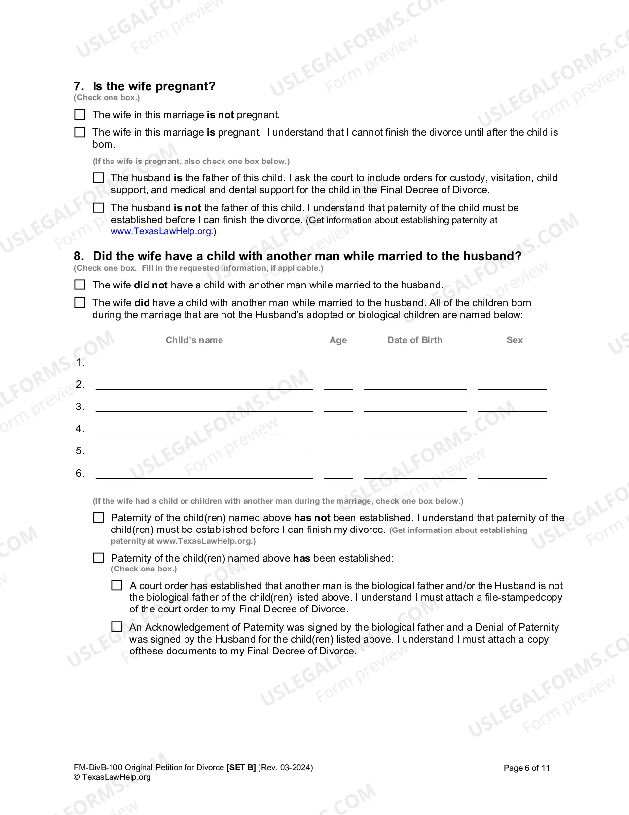 Preview Petiton for Divorce with Minor Children