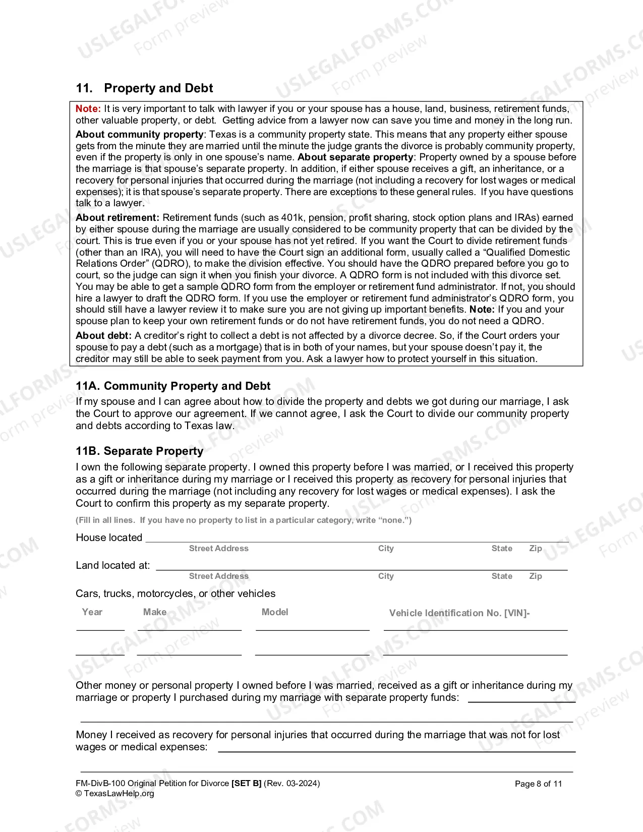 Preview Petiton for Divorce with Minor Children