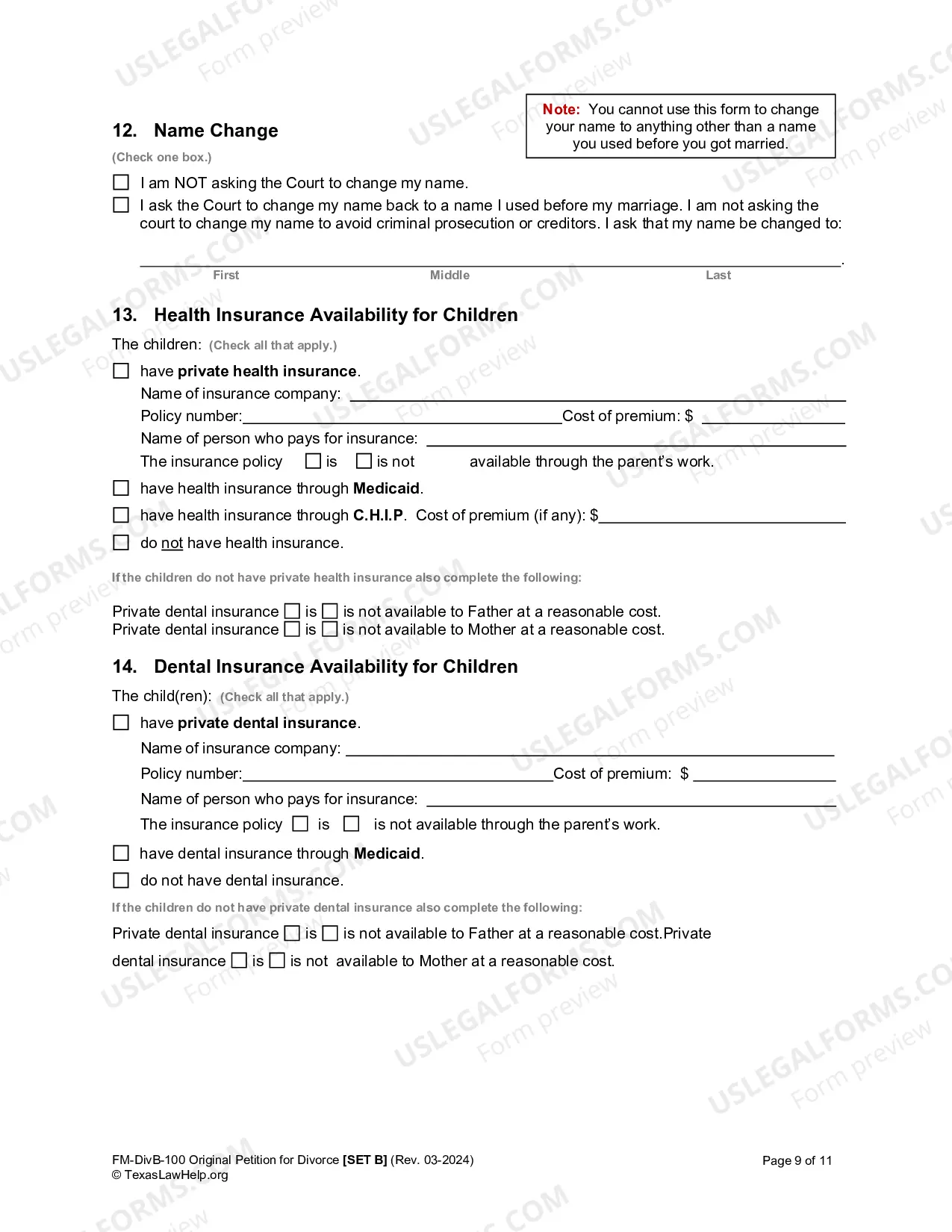 Preview Petiton for Divorce with Minor Children