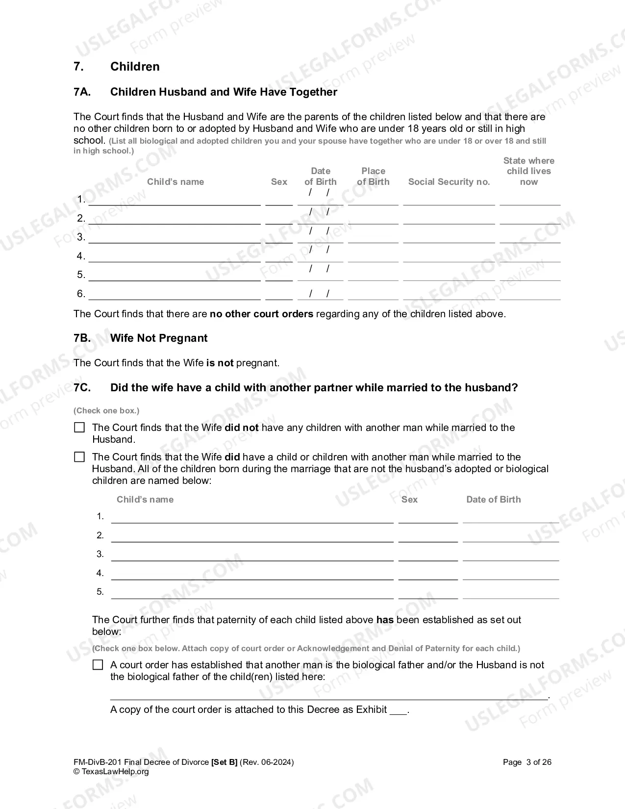 Preview Final Decree of Divorce - with children