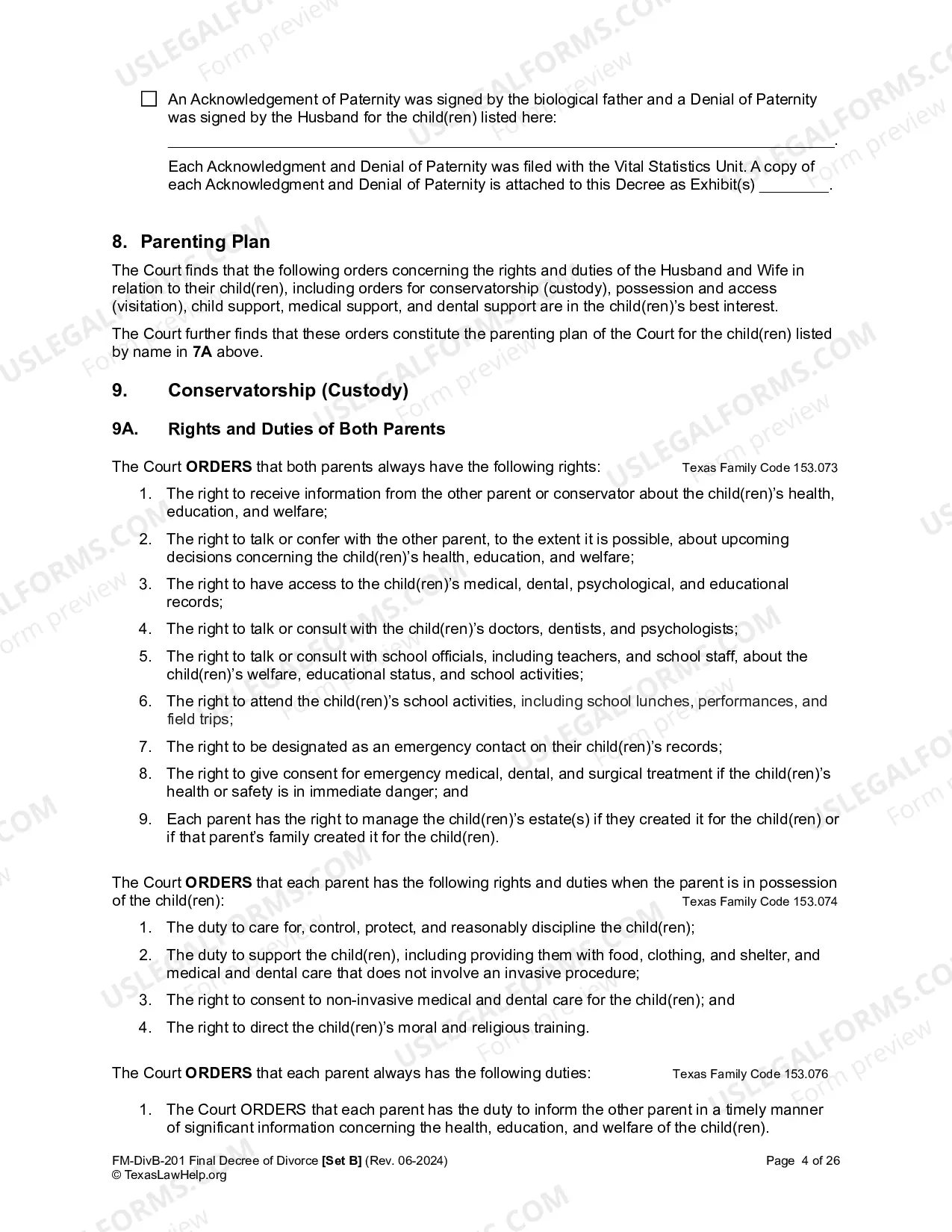 Preview Final Decree of Divorce - with children
