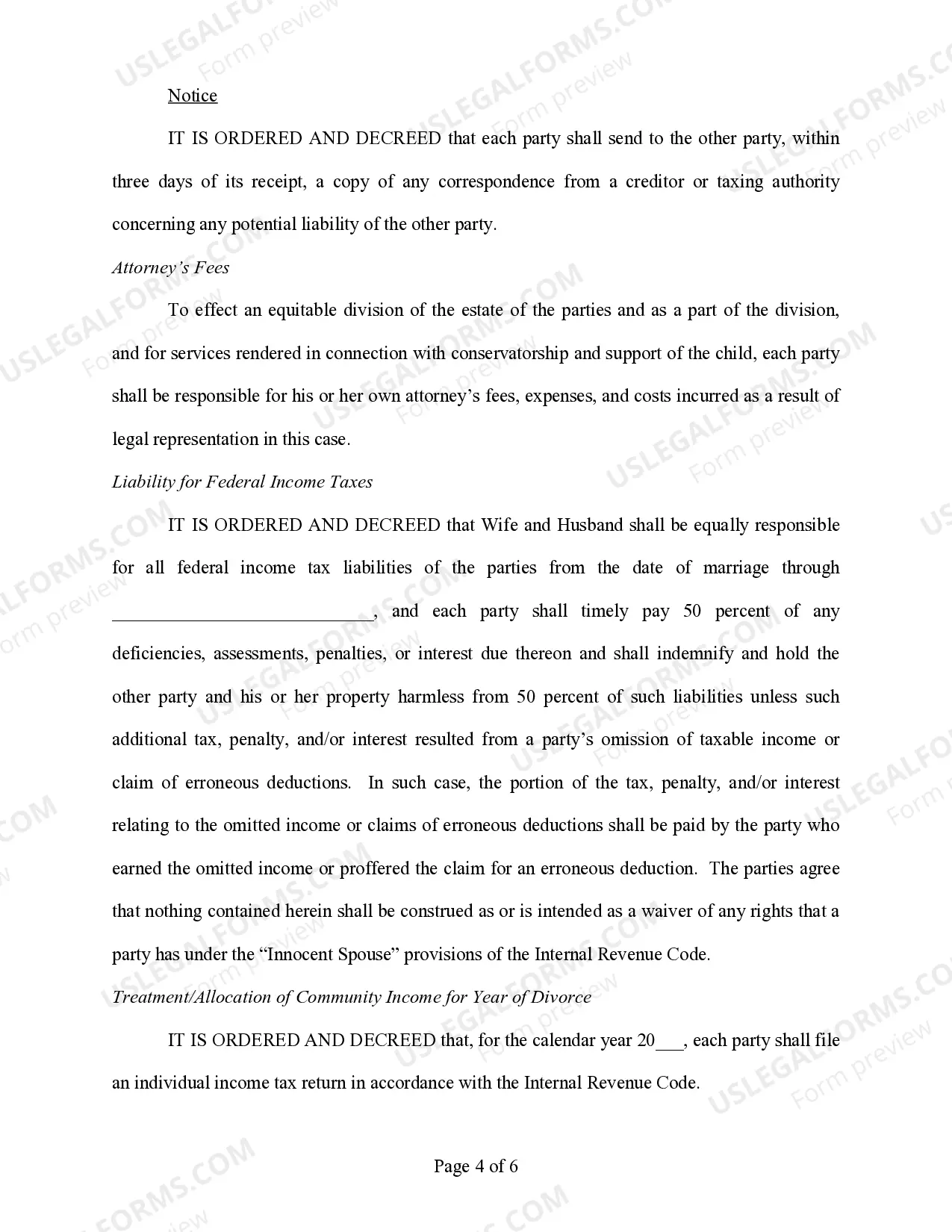 Preview Final Decree of Divorce