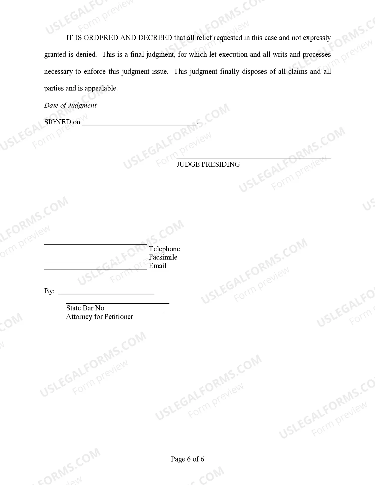 Preview Final Decree of Divorce