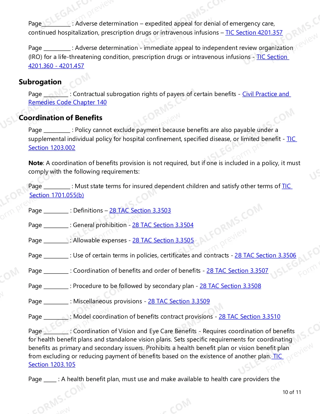 Preview Group Health Product Requirements Checklist