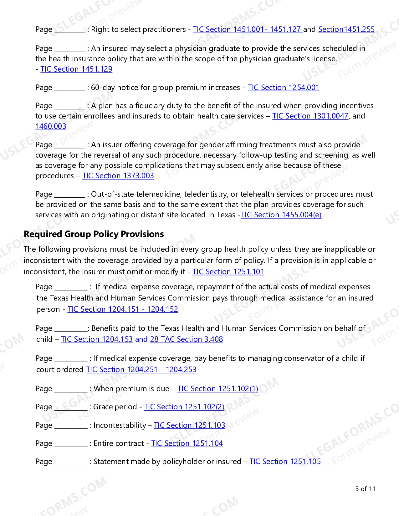 Preview Group Health Product Requirements Checklist