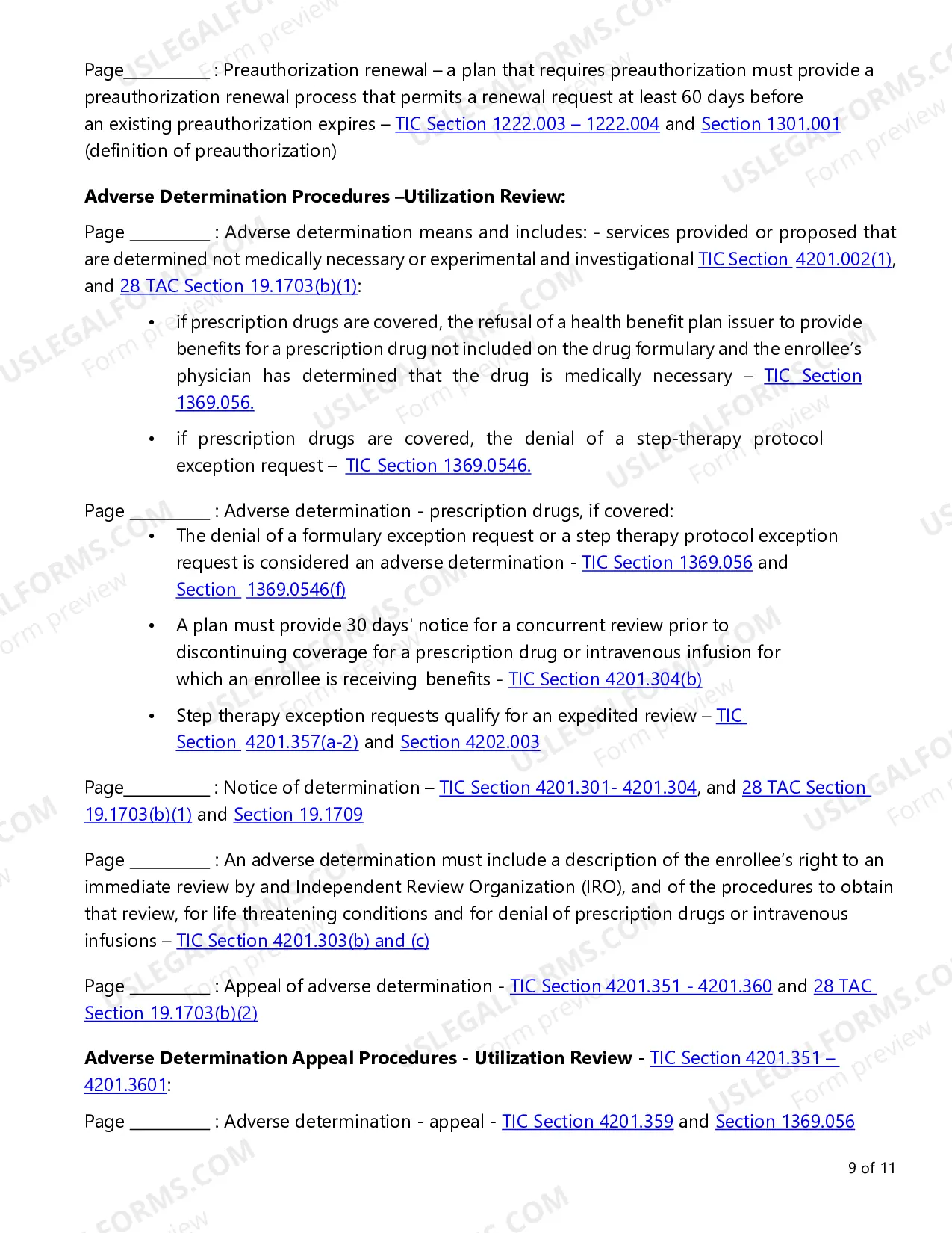 Preview Group Health Product Requirements Checklist
