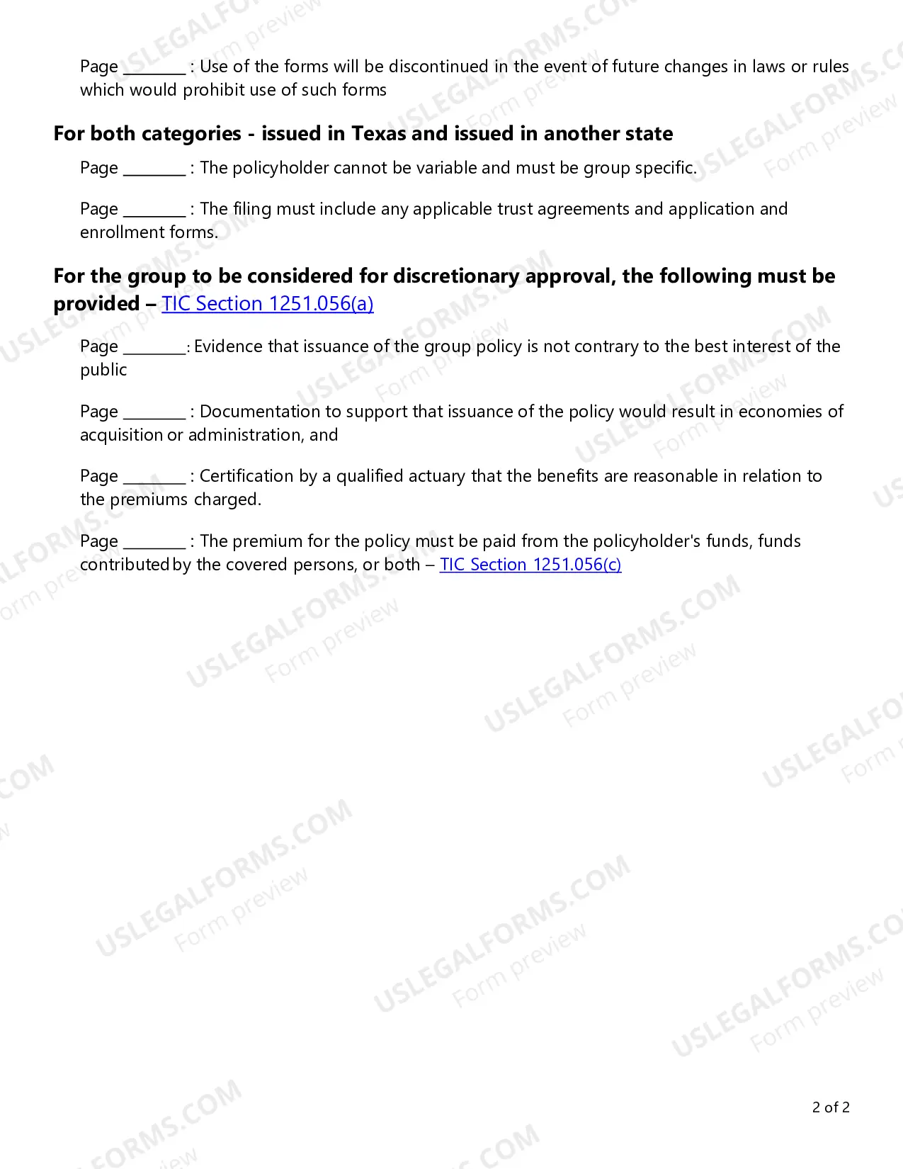 Preview Group Health Discretionary Group Checklist