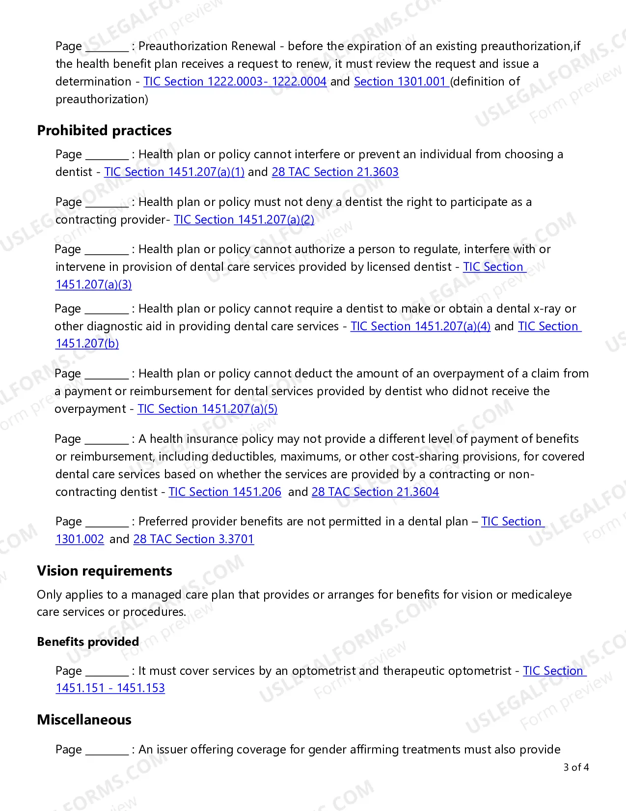 Preview Group and Individual Dental and Vision Checklist