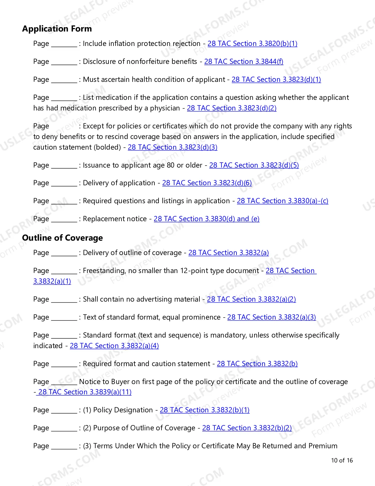 Preview Group and Individual Long-Term Care Checklist