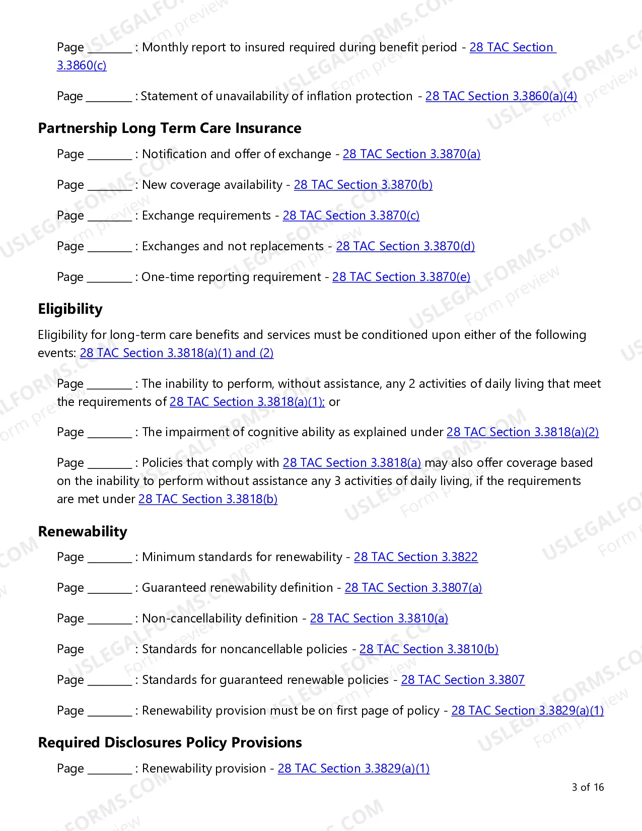 Preview Group and Individual Long-Term Care Checklist