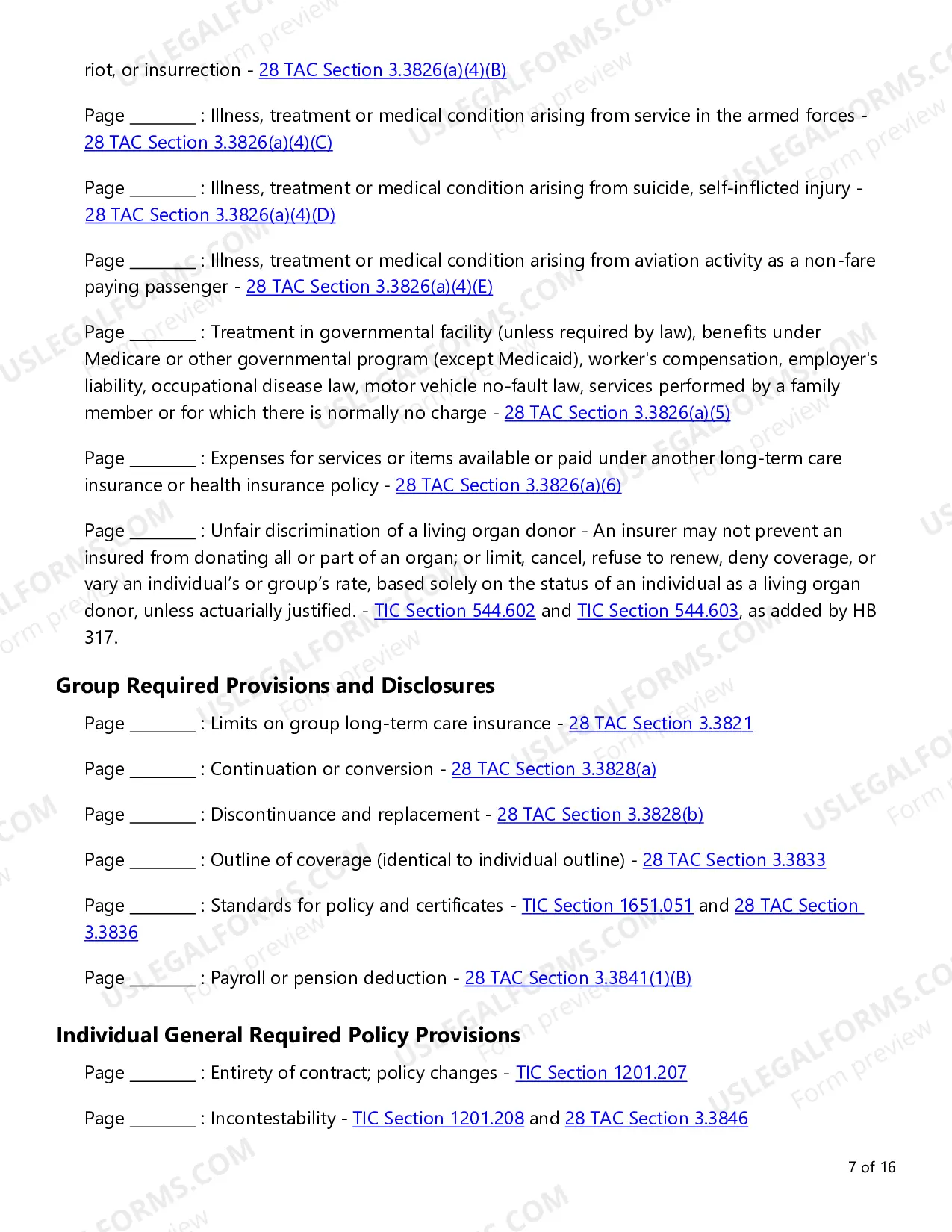 Preview Group and Individual Long-Term Care Checklist