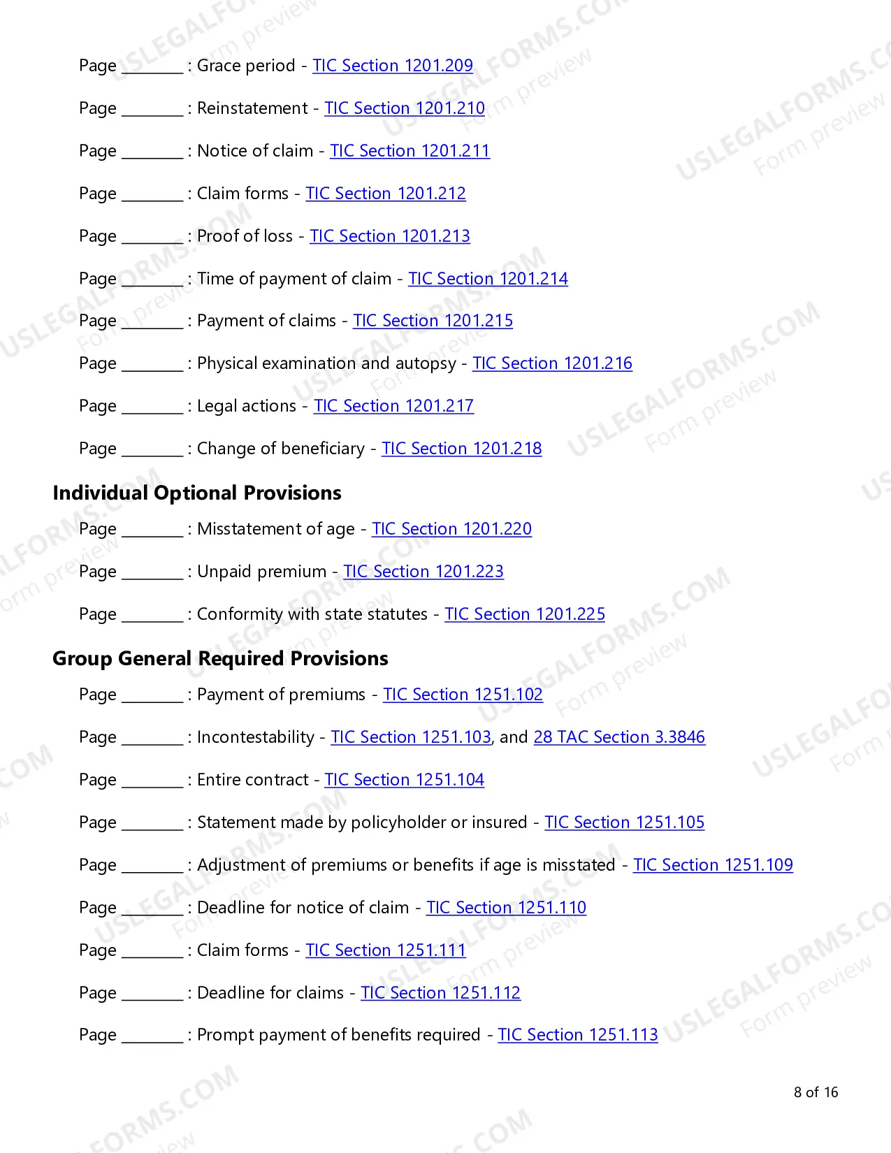 Preview Group and Individual Long-Term Care Checklist