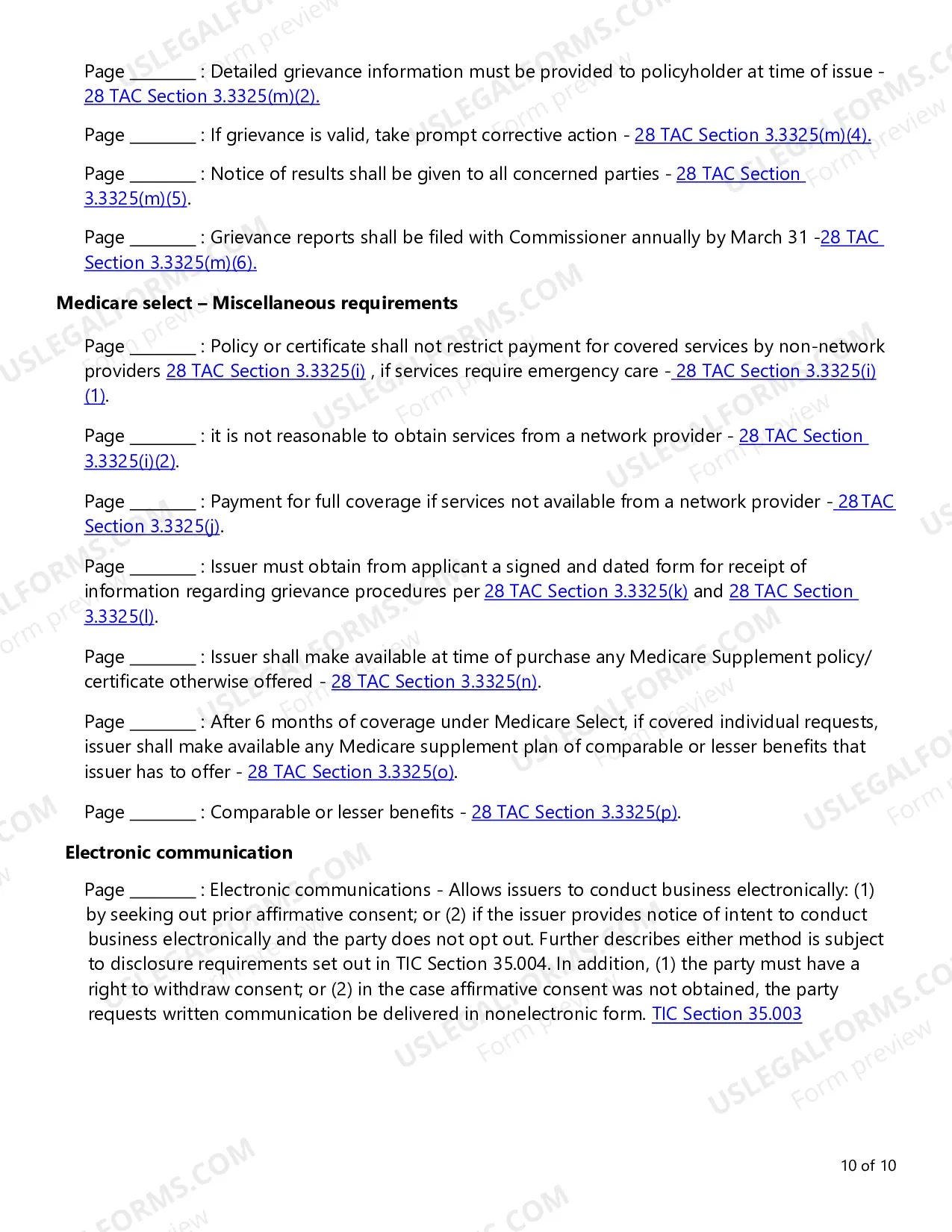 Preview Group and Individual Health Medicare Supplement and Select Checklist